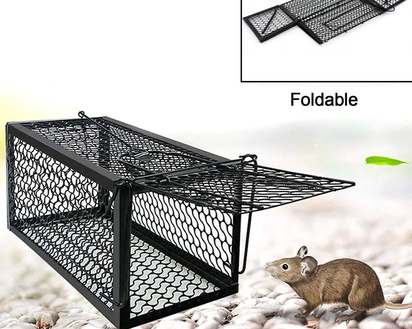 Foldable Mouse Trap Squirrel Trap Small Live Animal Trap Mouse Voles Hamsters Live Cage Rat Mouse Cage Trap for Mice Easy to Catch and Release