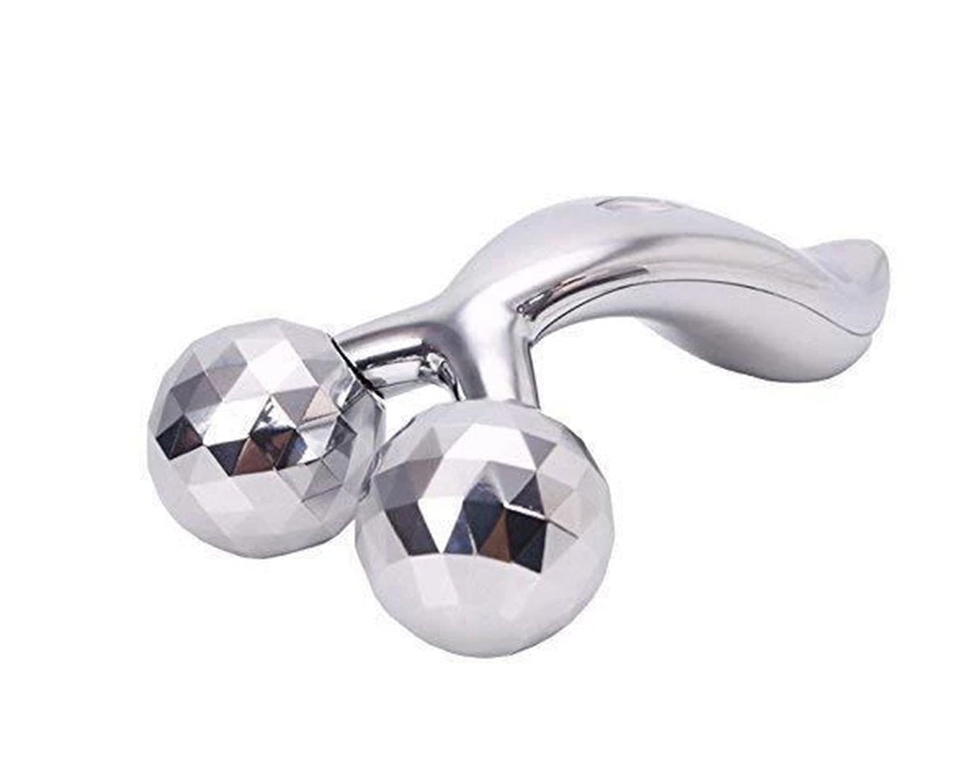 Face massager with 3D rolling design.