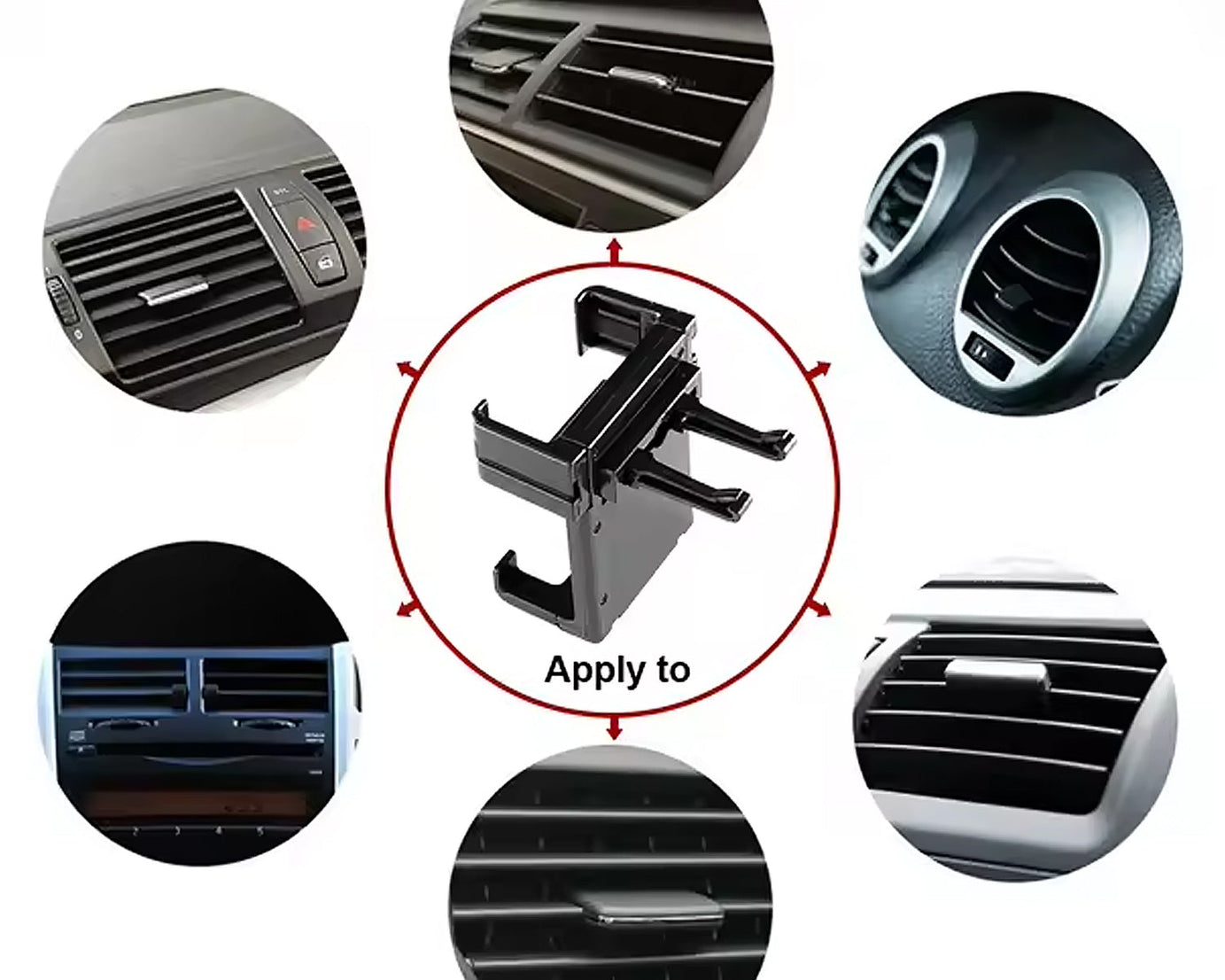 12857 Smartphone Car Phone Holder Car Air Conditioning Vent Phone Holder, Holder Stand for Mobile Phone Cellphone GPS, Dashboard Bracket for Car (1 Pc)