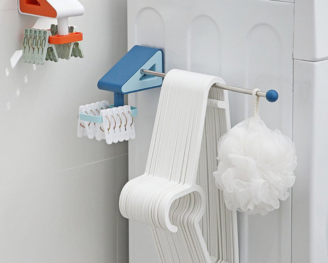 Wall-mounted utensil hooks