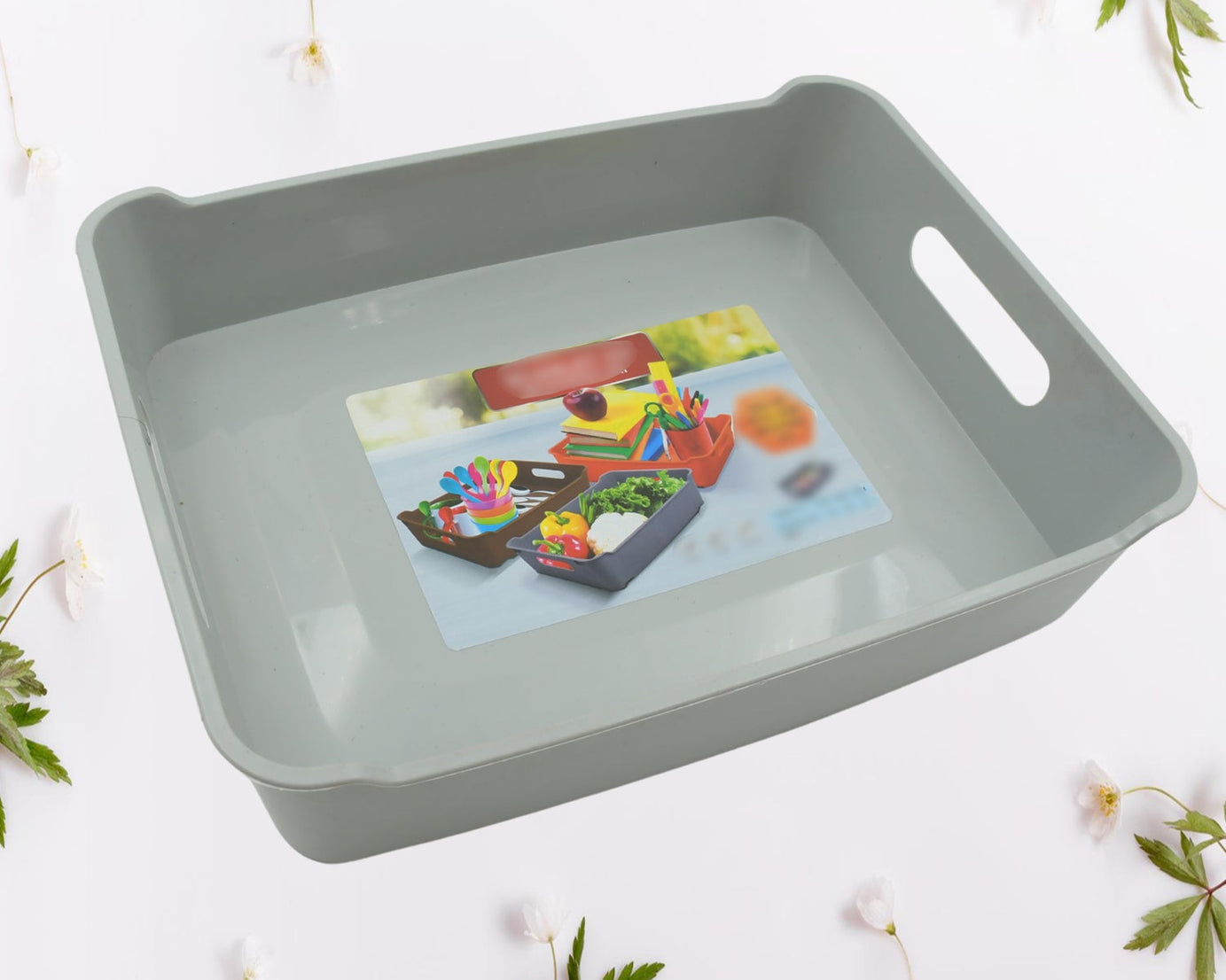 3645 Multipurpose Organising & Storage Plastic Tray,  Fruit & Vegetable/ Multi Purpose Tray, Organizer for Kitchen, Countertop, Cabinet, Bathroom Plastic Storage Basket For Store Fruits, Vegetables, Magazines, Cosmetics, Stationary Set of 3