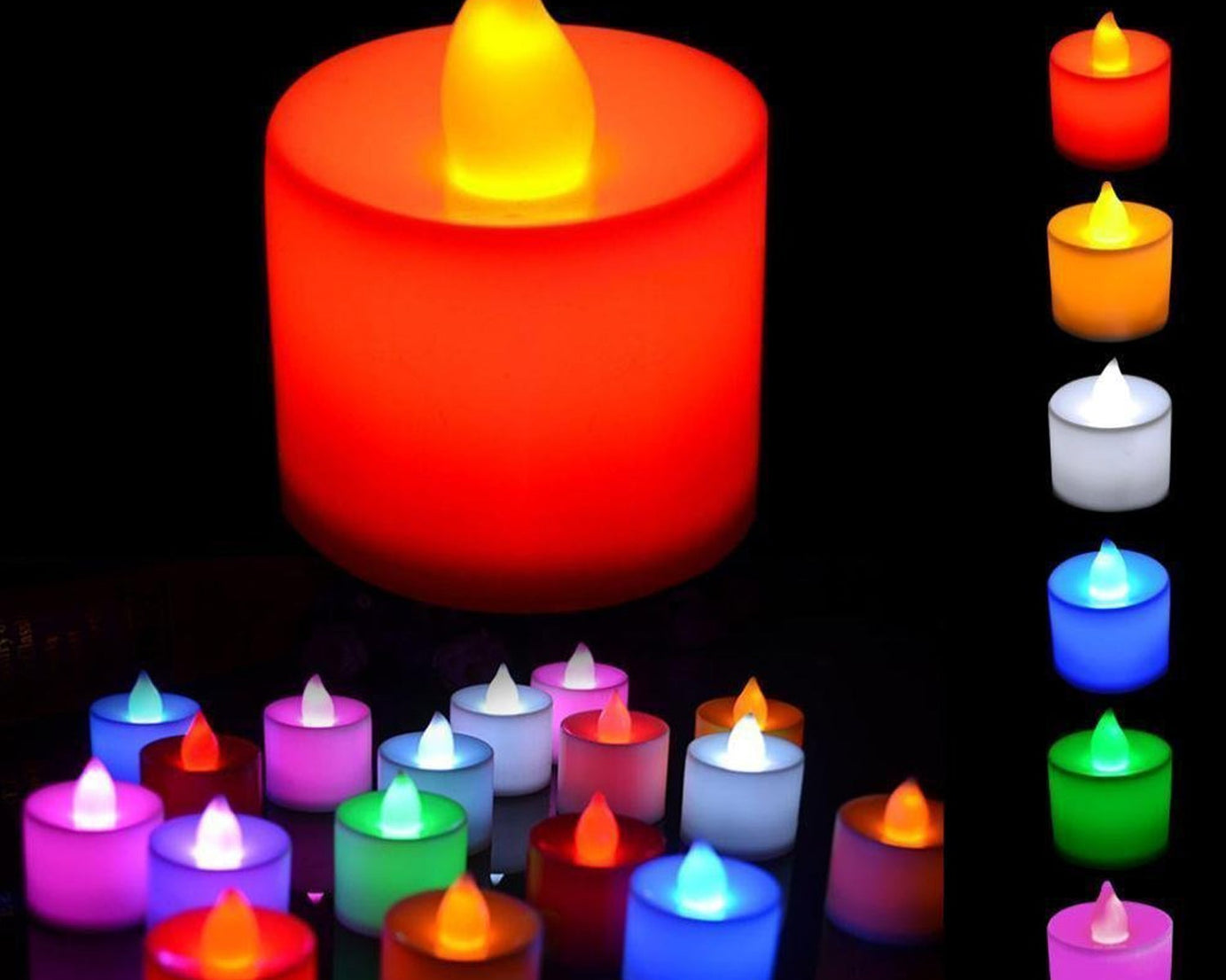 Multicolor LED Tealights Candles (24 Pack): Festive Decorations