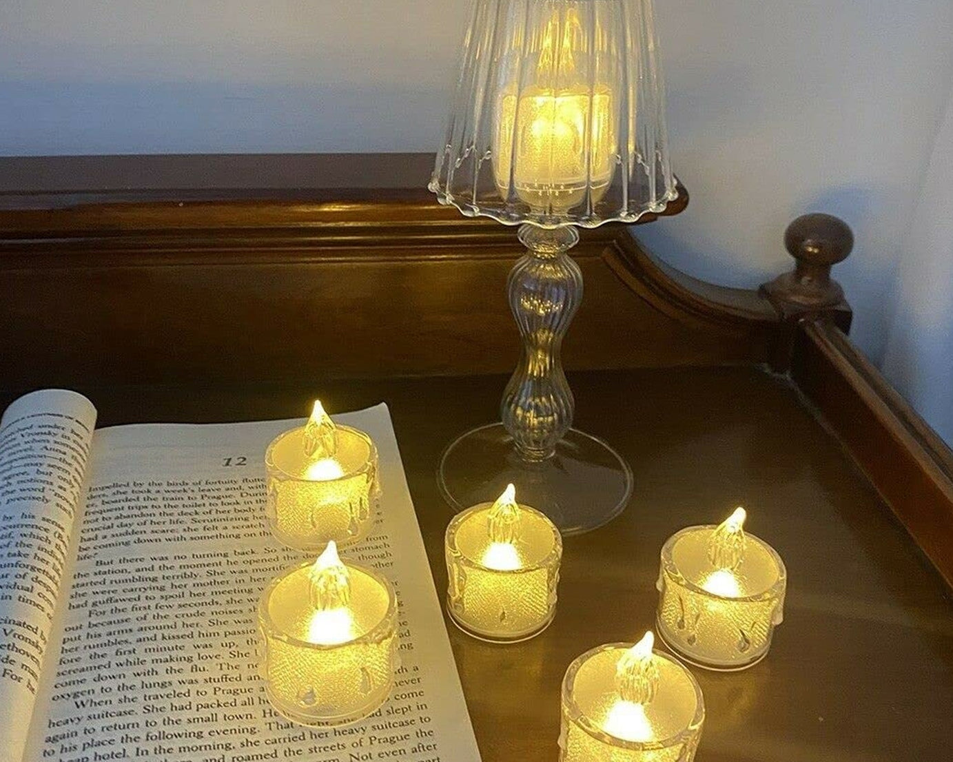 12 Pcs Flameless and Smokeless Decorative Acrylic Candles Transparent Led Tea Light Candle for Gifting, House, Diwali, Christmas, Festival, Events Decor Candles