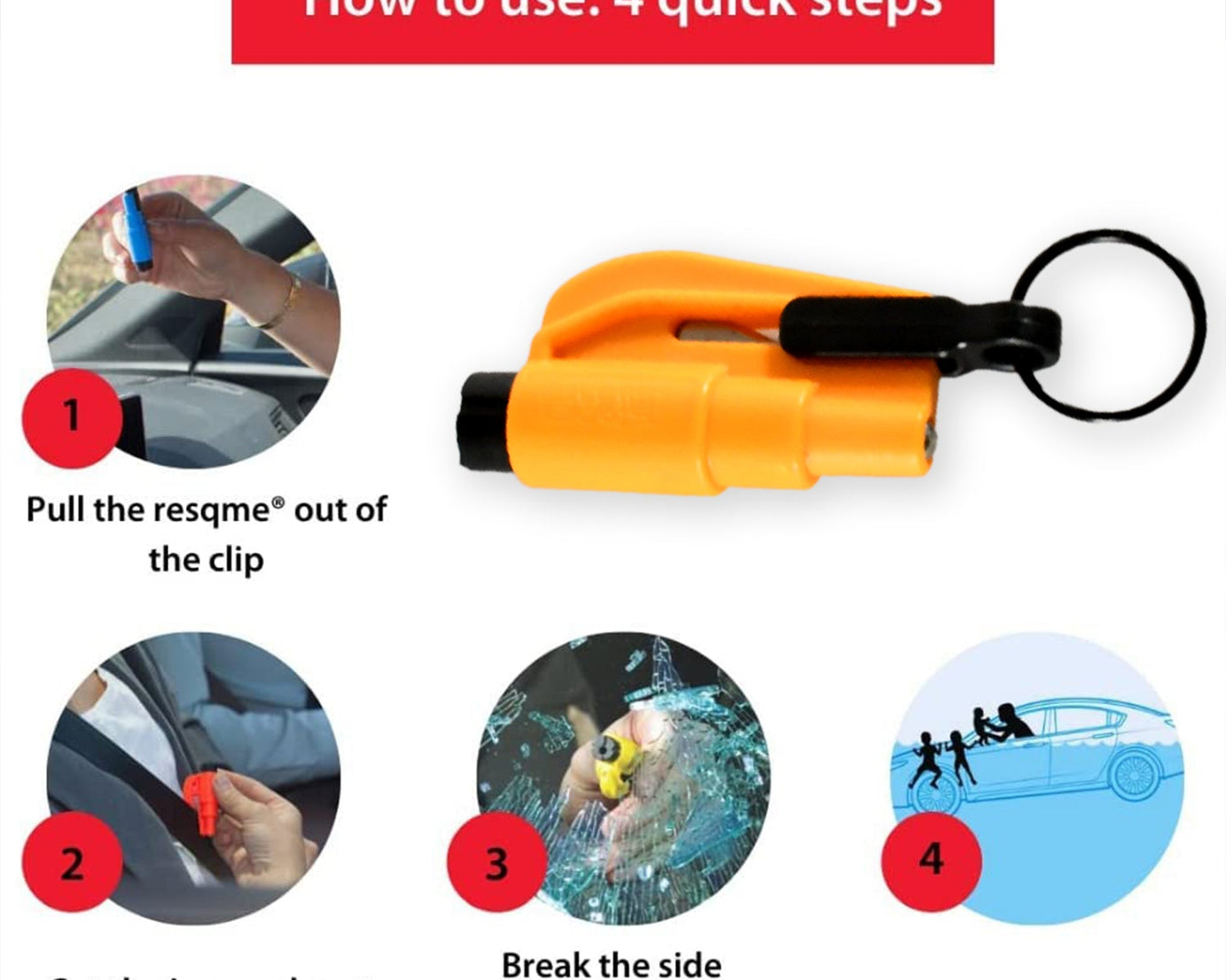 2 in 1 Emergency Safety Cutter with Key Chain, Small Portable Handy Emergency Safely Glass Breaking & Seat Belt Cutting Keychain Tool