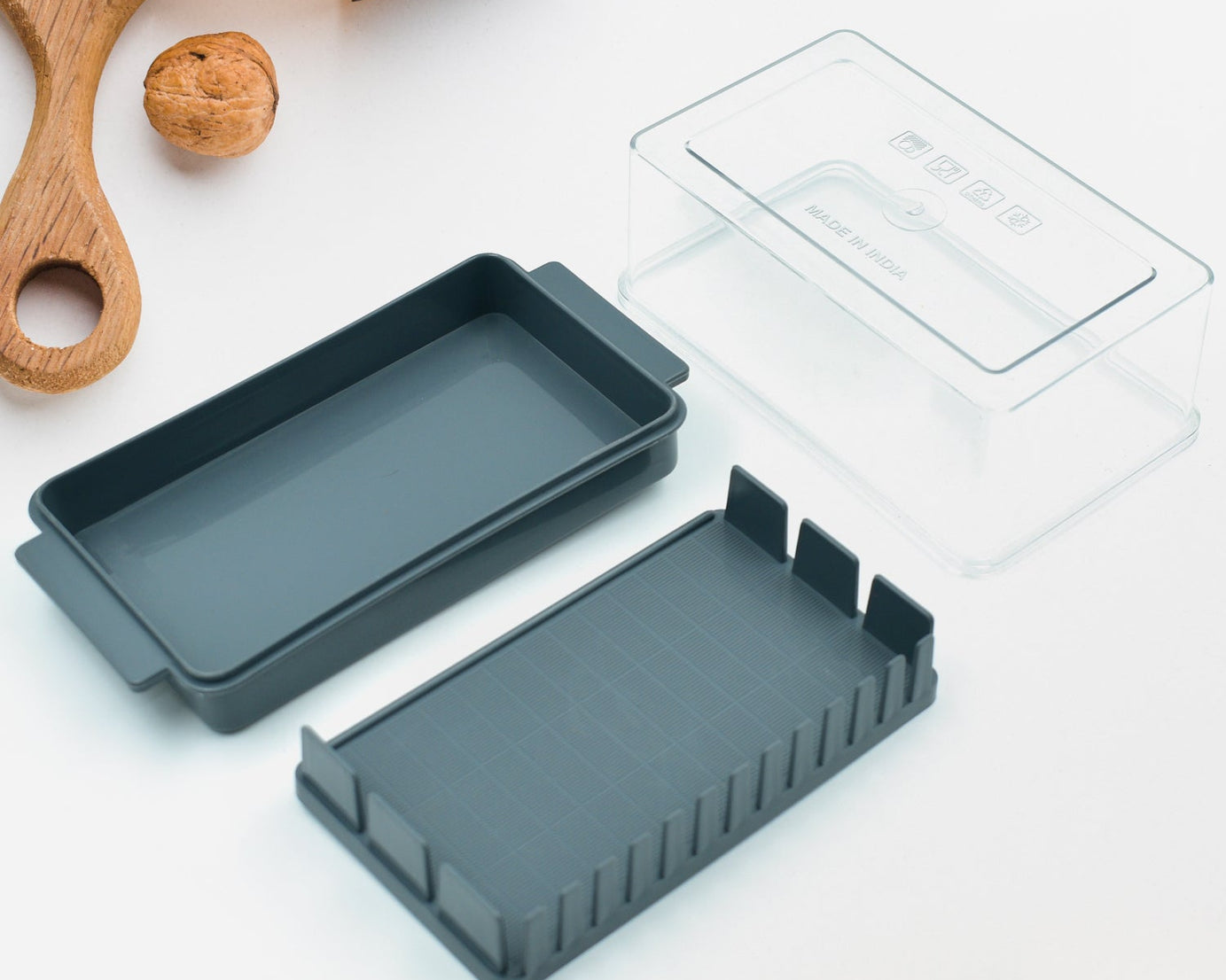 5848 Butter storage box with slicer for easy cutting,cheese butter organizer dispenser for kitchen refrigerator,Transparent plastic butter box with lid,butter cutter slicer storage tray (1 Pc)