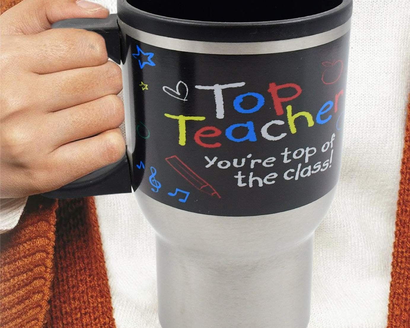 Stainless Steel Vacuum Glass Insulated Glass Coffee Cups Double Walled Travel Mug, Car Coffee Mug (With Lid & Handle)