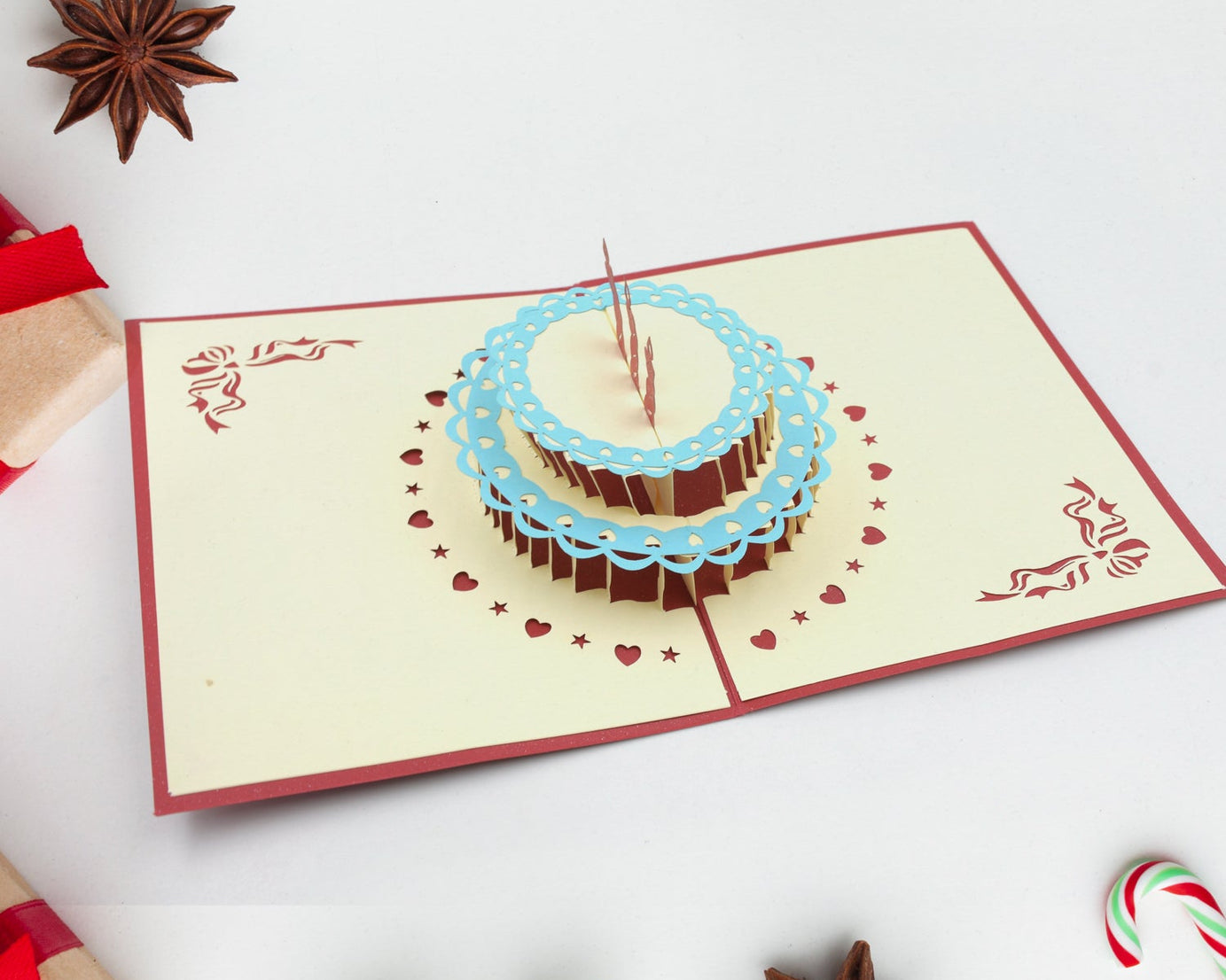 Unique 3D Pop-Up Wishing Card (Birthday, Wedding, Christmas): 1 Pc