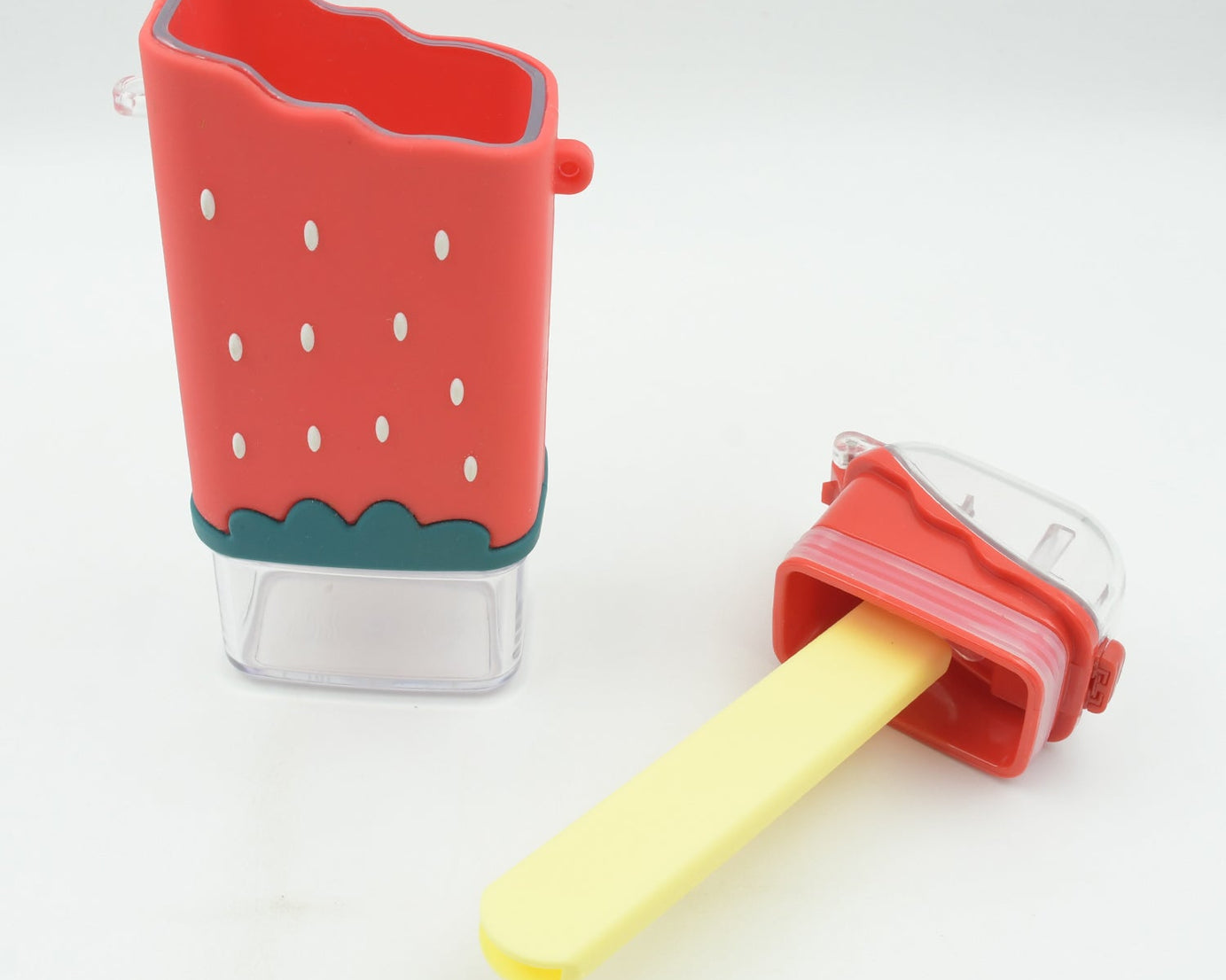 Portable Cute Water Bottle for Kids, Unique Ice Cream Shape water cup, Popsicle Shaped Plastic Kettle with Straw, Adjustable Shoulder Strap, BPA free, Leakproof (300 ML)
