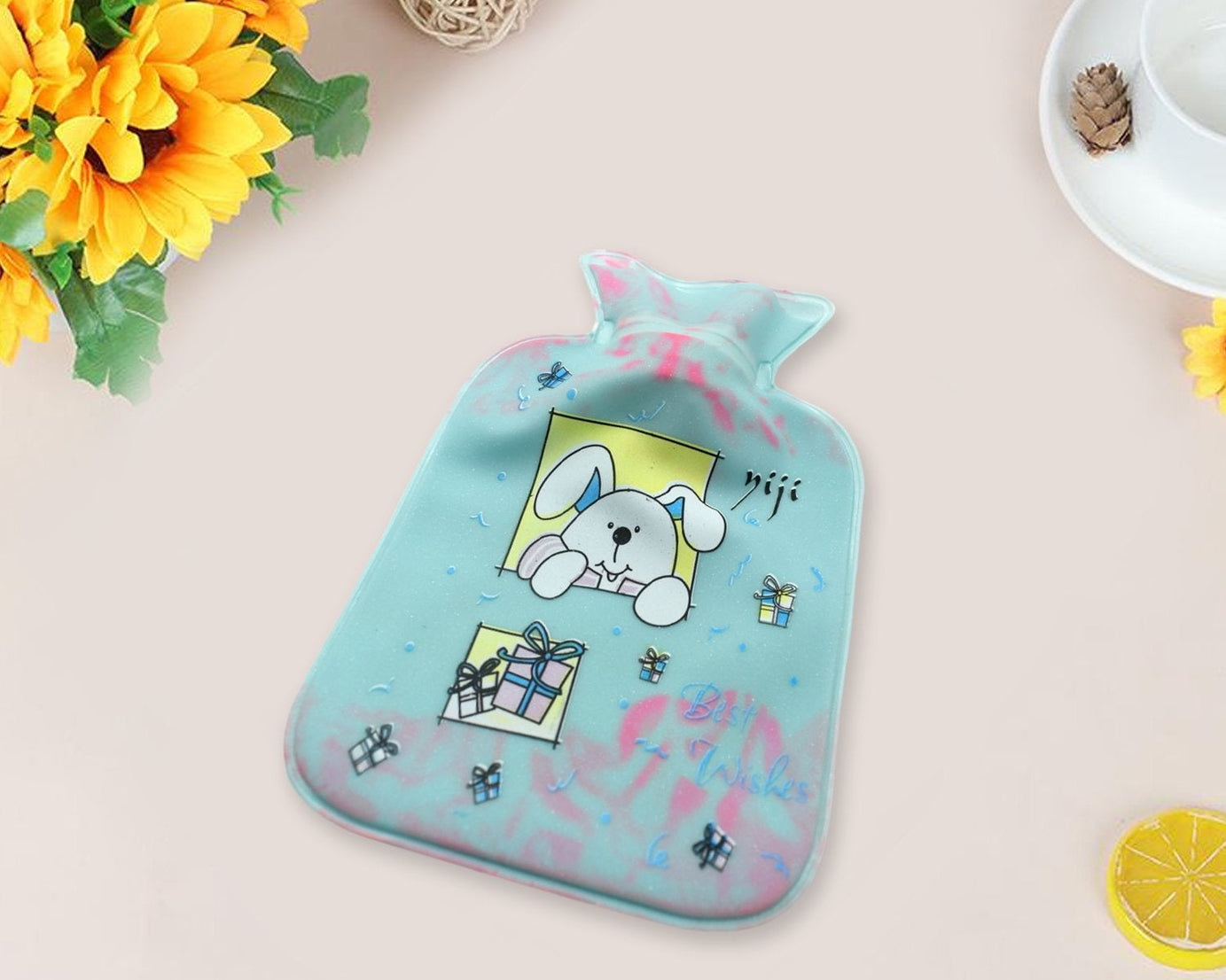 Hot water bottle for pain relief and comfort