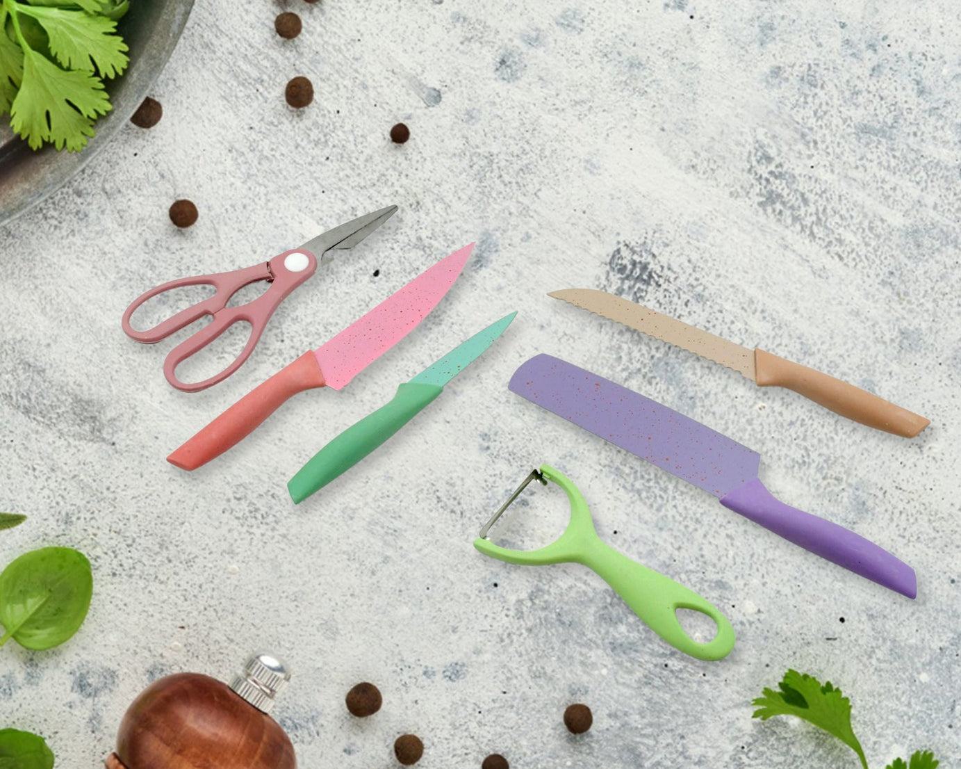 Corrugated 6Pc Kitchen Knife Set Professional Box Knife Set 6 Piece Forged Kitchen Knives with Box.