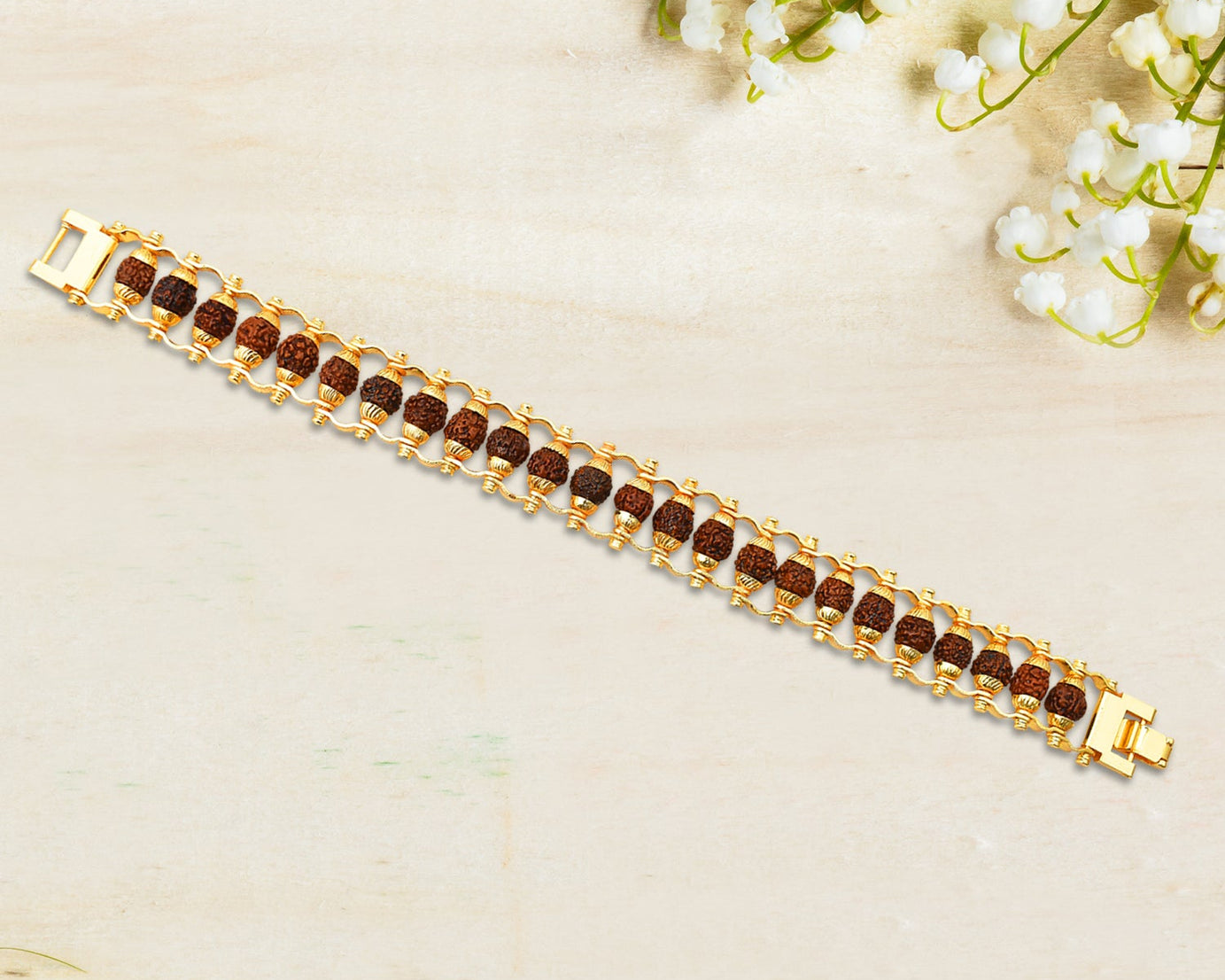 Golden Modern Rudraksha Bracelet (1 Pc)