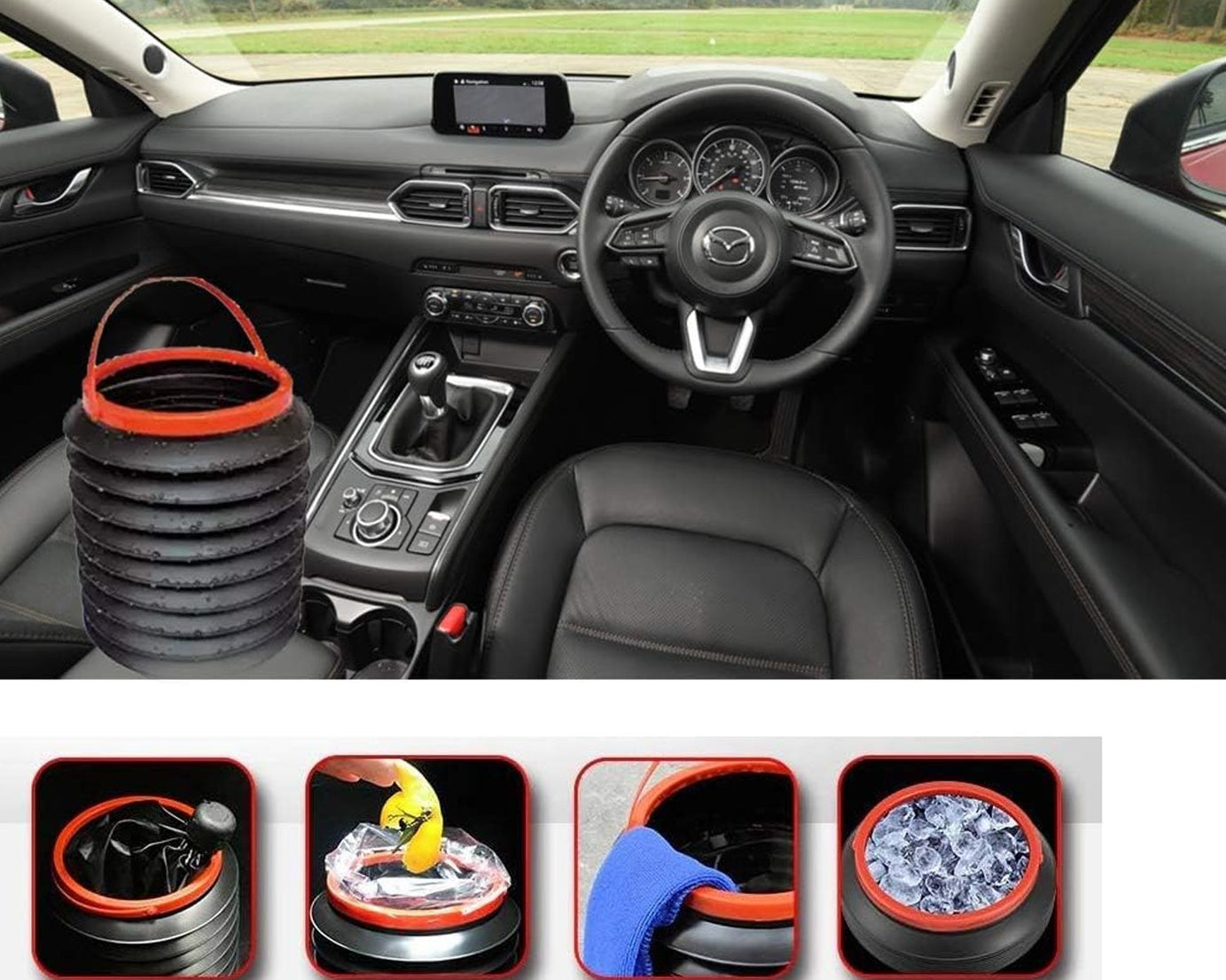 Foldable Storage Bucket, Water Container & Dustbin Multiuse Bucket For Home, Car & Kitchen Use Bucket