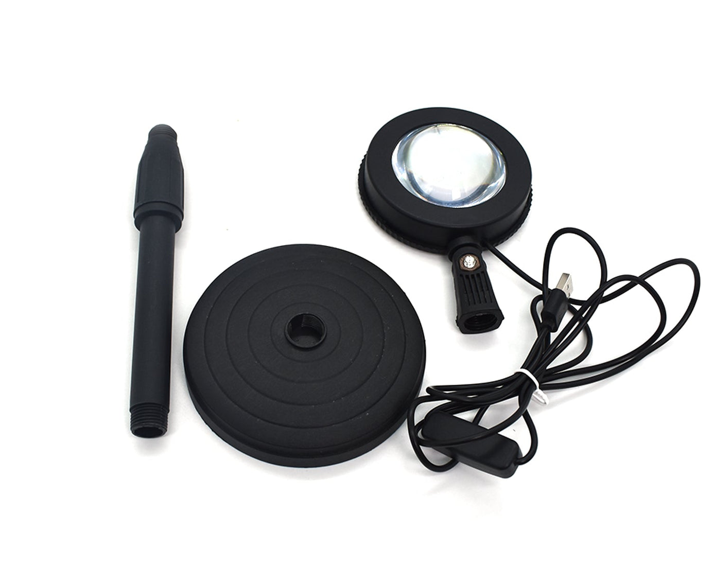 Four colors sunset projection lamp, LED night light, different perspectives.