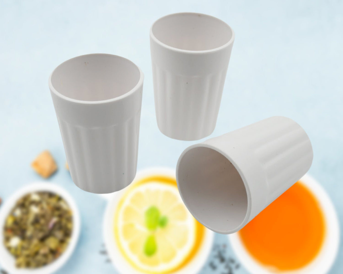 Small Plastic Coffee / Tea Cups Reusable Plastic Cup Mug Lightweight Microwavable Dishwasher Safe Unbreakable Camping Coffee Mugs for Tea Milk Water Juice Tea (3 Pcs Set)