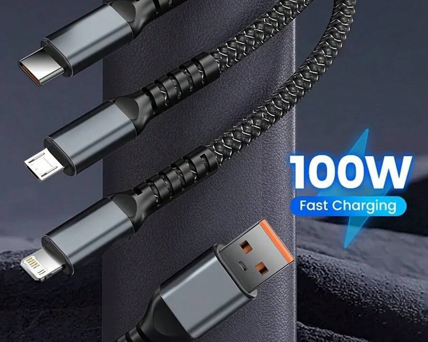 3-in-1 Super Fast Charging Cable 100w
