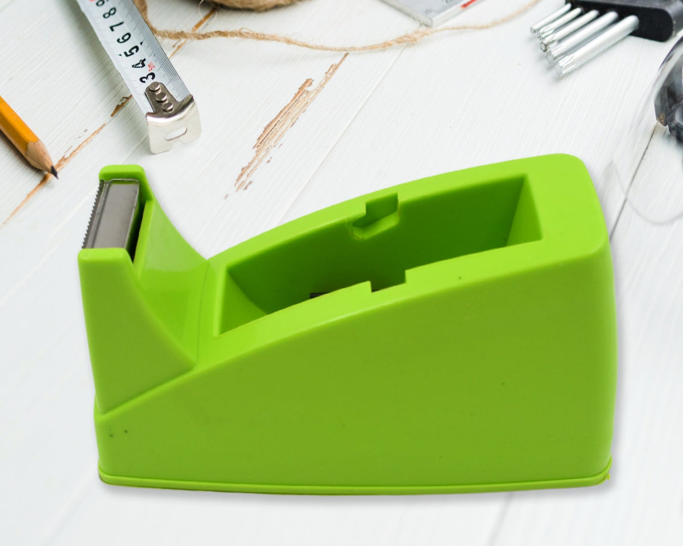 9514 Plastic Tape Dispenser Cutter for Home Office use, Tape Dispenser for Stationary, Tape Cutter Packaging Tape School Supplies (1 pc / 515 Gm)