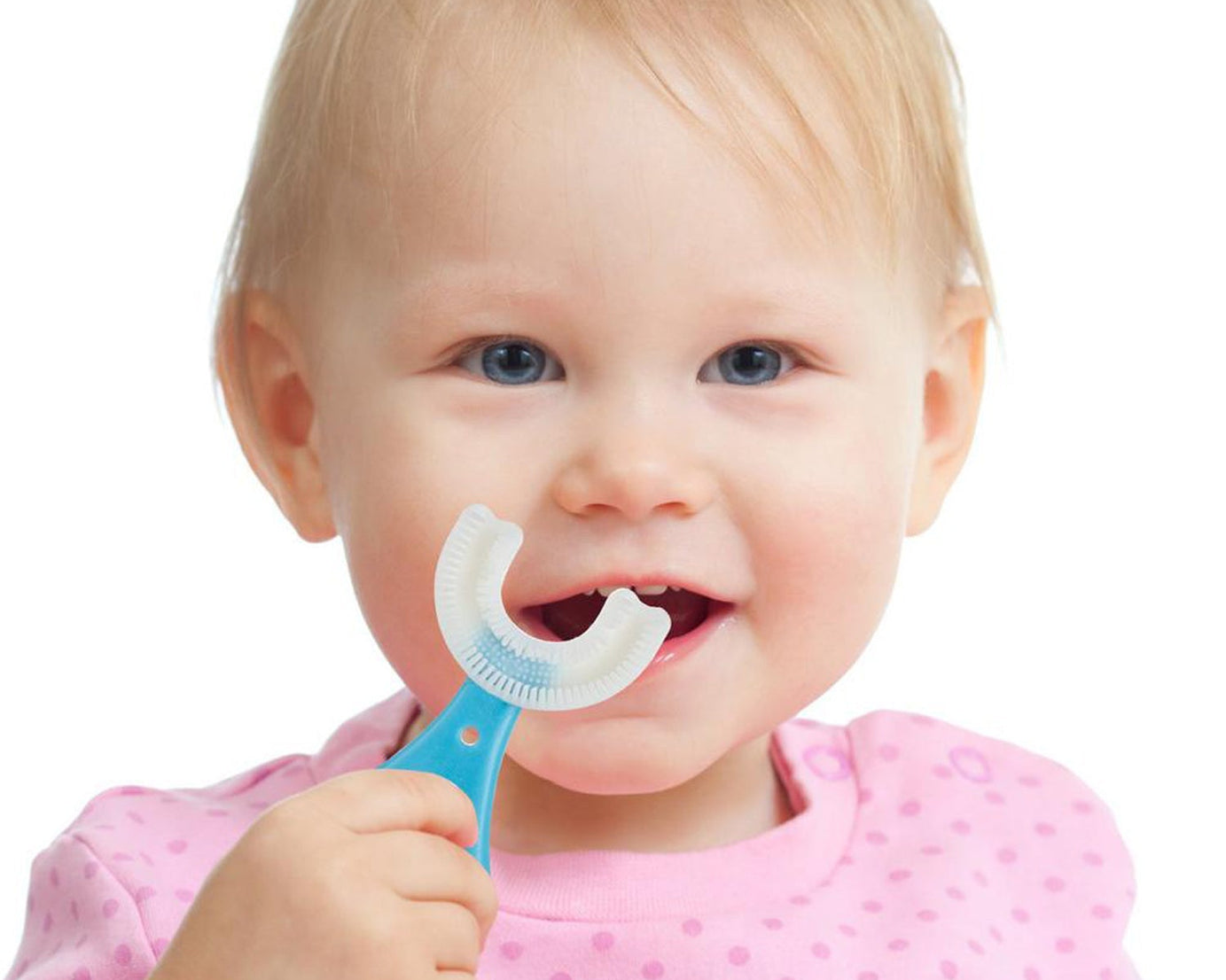 U S toothbrush for easy brushing of children's teeth