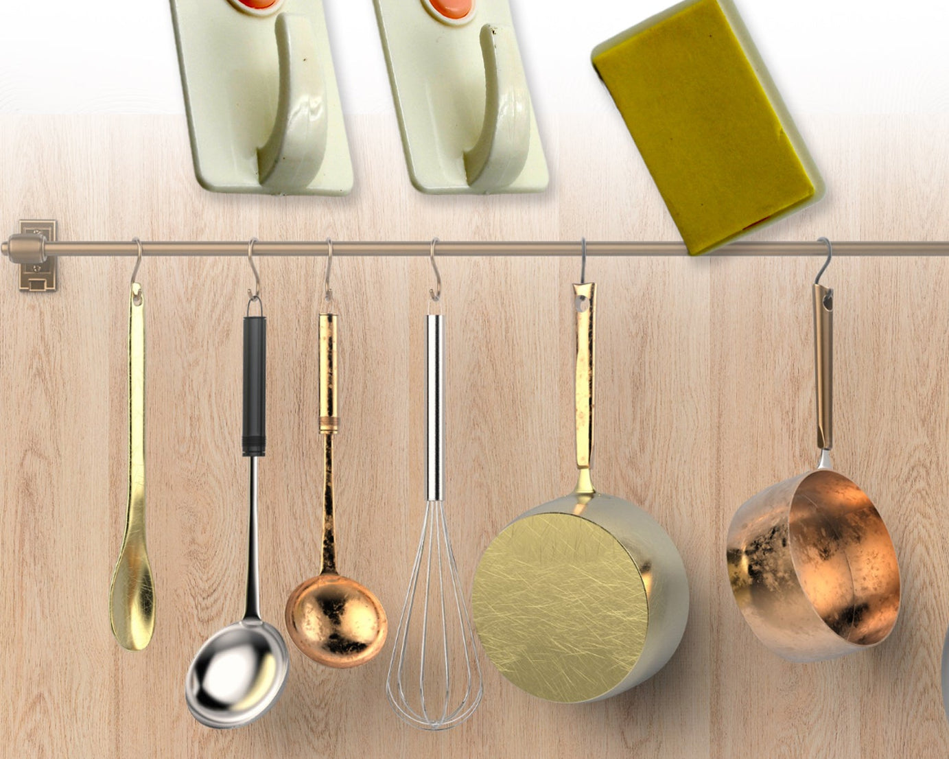 17560 Multipurpose Strong Hook Self-Adhesive hooks for wall Heavy Plastic Hook, Sticky Hook Household For Home, Decorative Hooks, Bathroom & All Type Wall Use Hook, Suitable for Bathroom, Kitchen, Office (3 pc)