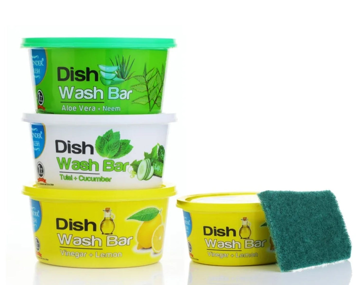 Fresh Mix Flavor Round Dishwash Bar With Super Scrubber Free Complete Dishwashing Solution, Tough Stains Remover (350 Gm)