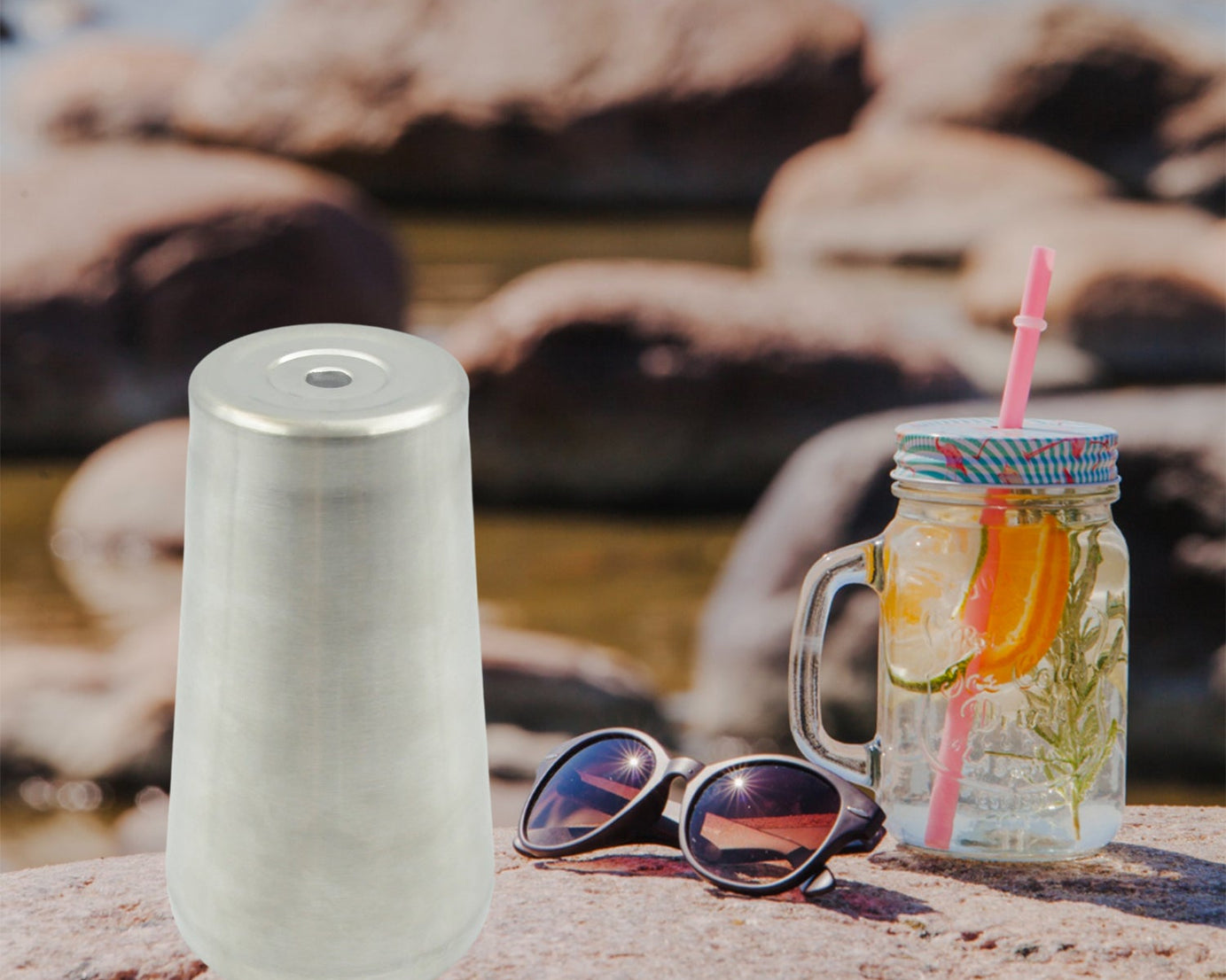 Stainless Steel Vacuum Insulated Travel Mug/ Glass Reusable Water Glass/Serving Unbreakable Drinking Glasses Plain Design for Everyday Use Drinks Water, Tea Mug, Outdoor, Home, Office (1 Pc)