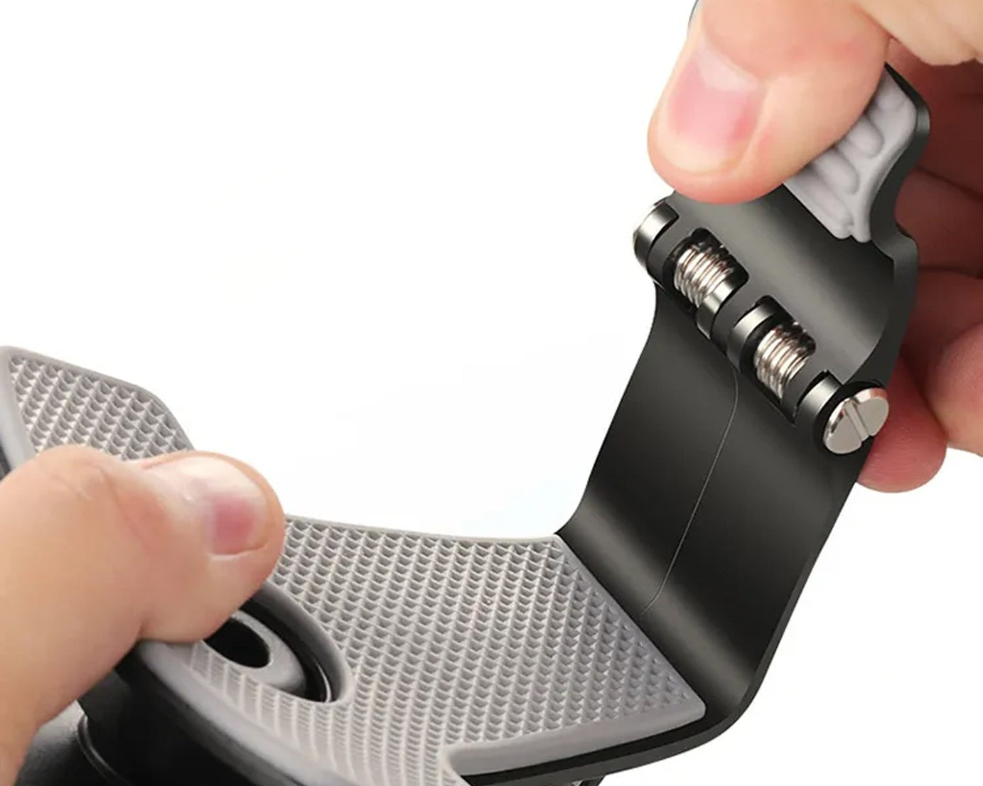 Car Phone Holder Clip Mount 360 Degree Rotation Dashboard Rear View Mirror Sun Visor Smartphone HUD Navigation Fold Stand Plastic Black Compatible For All Smart Phones