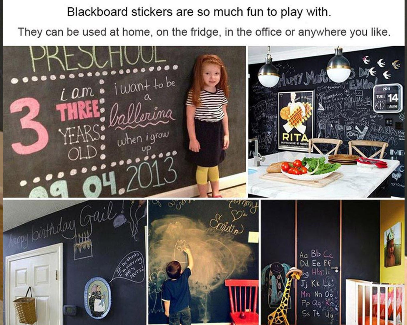 Blackboard sticker close-up