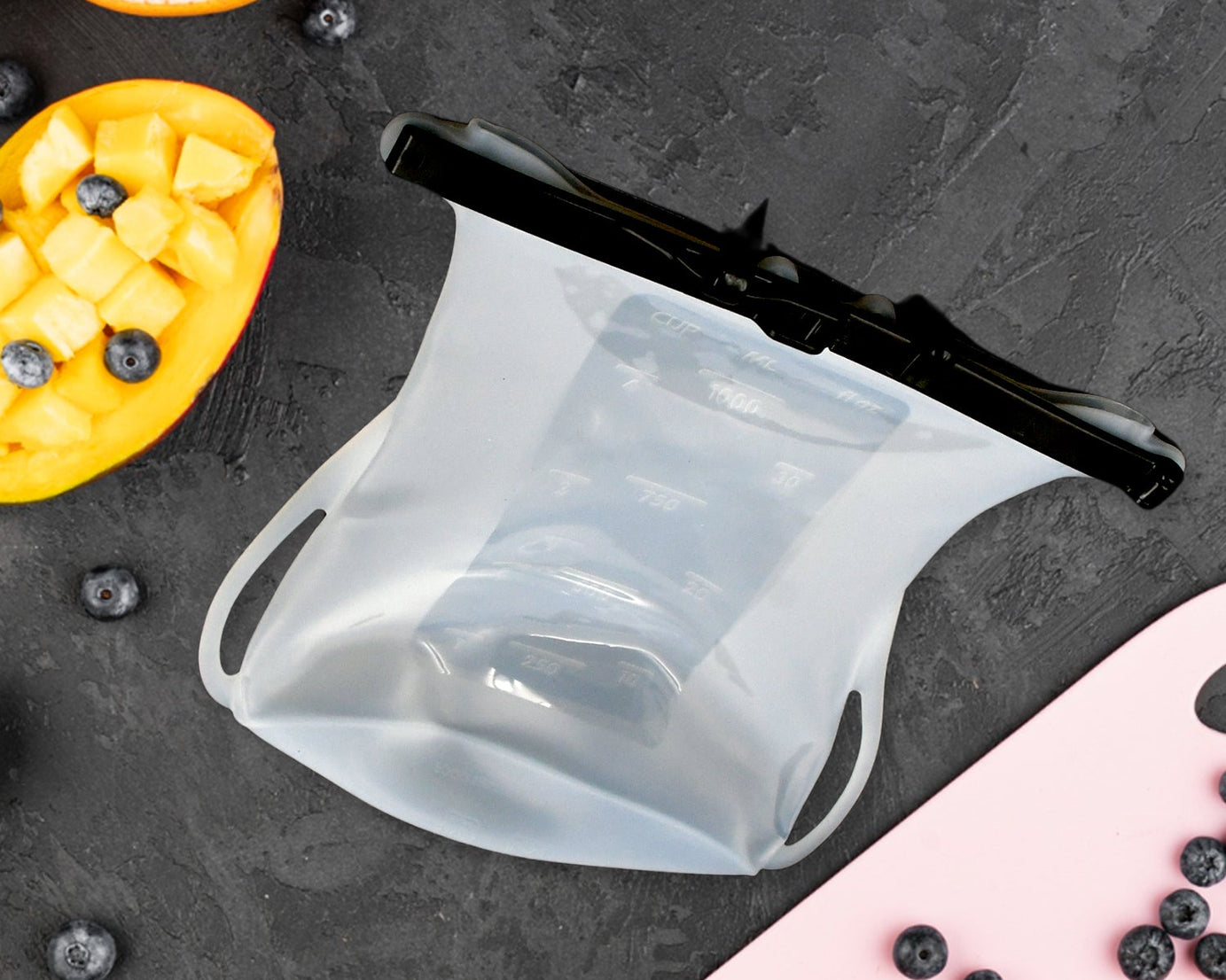 Reusable Silicone Food Storage Bag Set Leakproof Lock Reusable Flat Bottom Freezer Bags, Sandwich Bags, Silicone Food Grade Kids Snack Bags, BPA Free Microwave Dishwasher Safe (1 Pc)