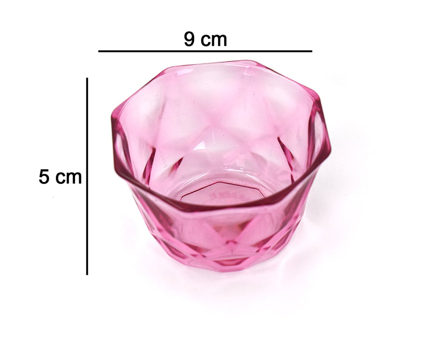 Diamond-shaped bowls for ice cream, set of 6 pieces.