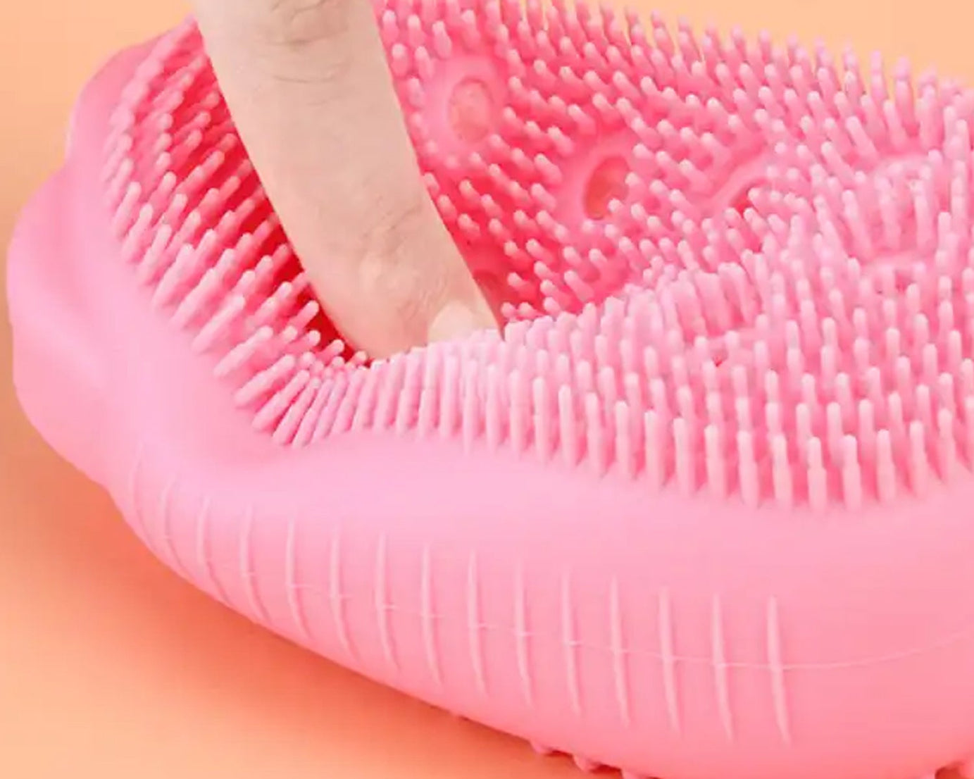 Silicone Super Soft Silicone Bath Brush Double-Sided Body Scrubber Brush for Deep Cleasing Exfoliating, Ultra-Soft Scrubber(1 pc)