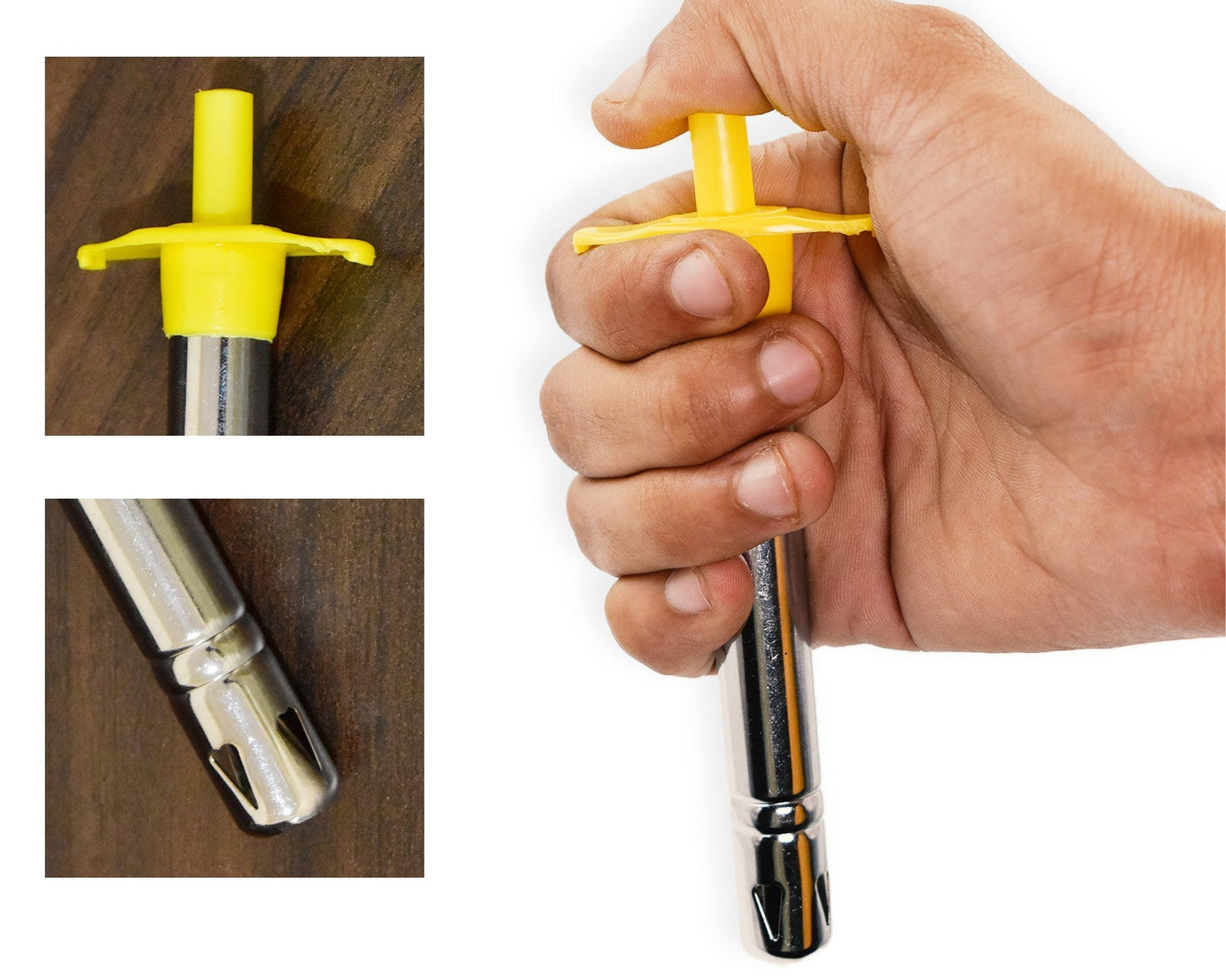 Gas lighter for kitchen use, made of stainless steel