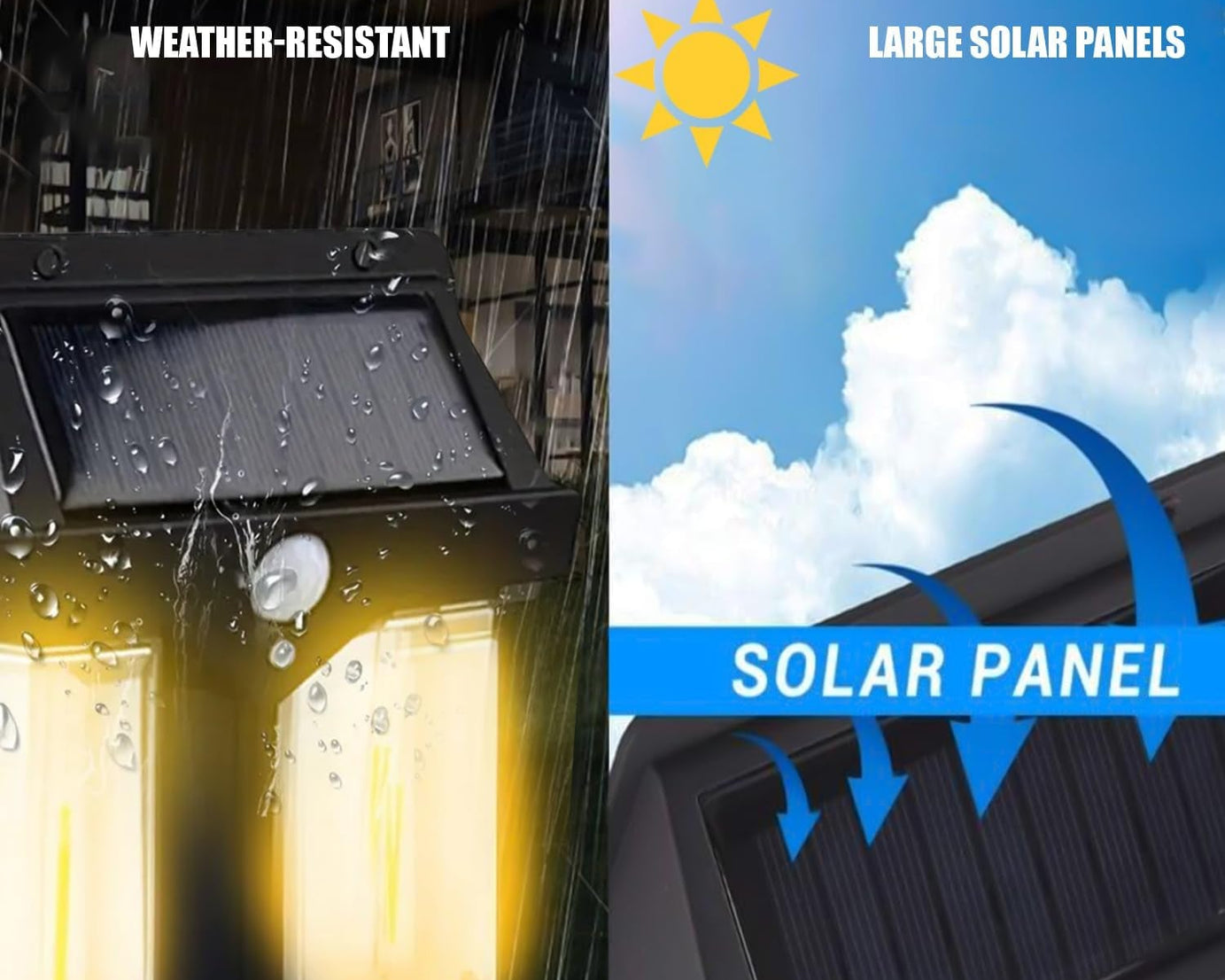 Outdoor Solar Wall Lamp Outdoor Waterproof High Quality Lamp Induction Garden Lamp Garden Villa Night Lamp Double Lamp Light (1 Pc)