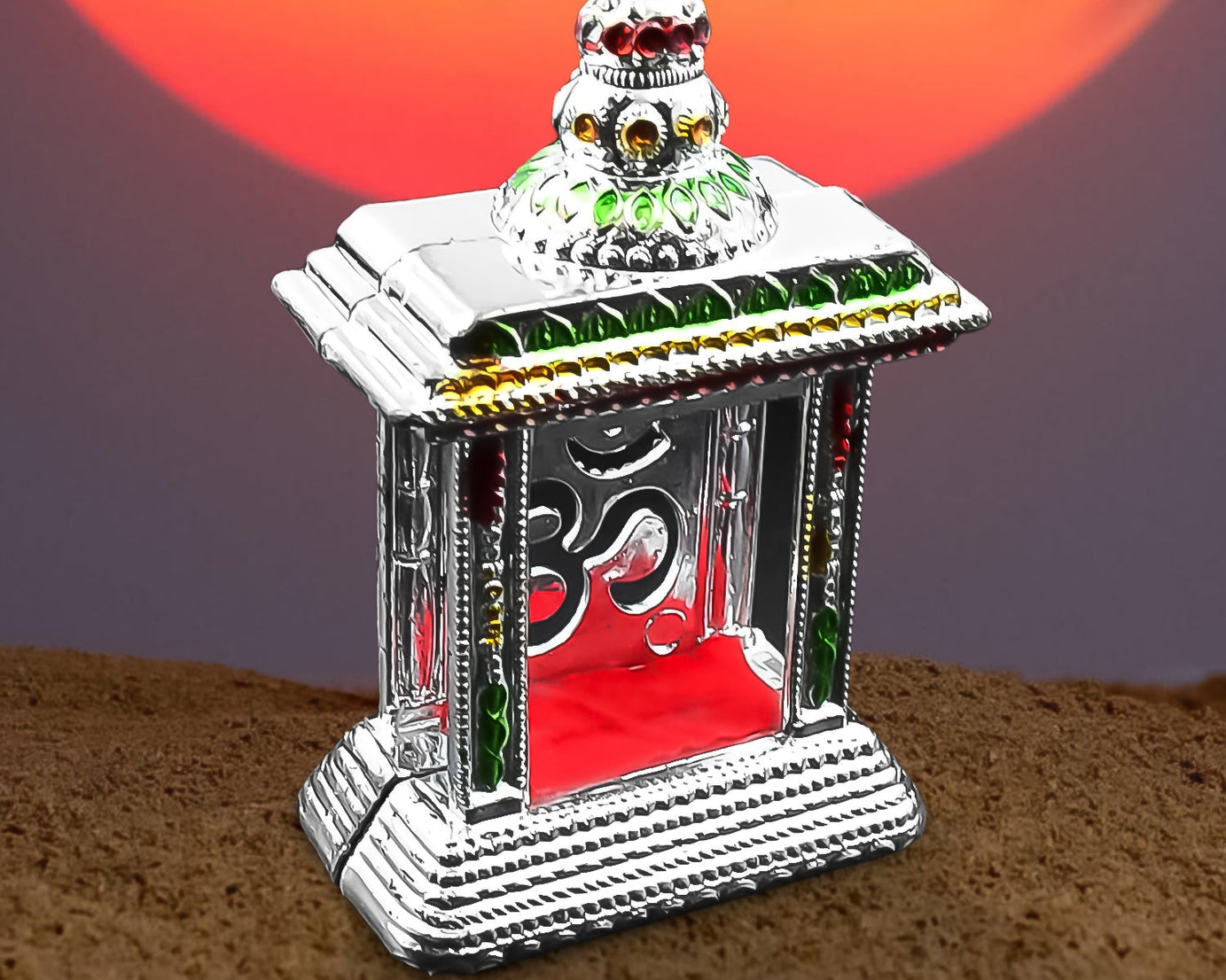 Adhesive Small Om Temple, Car Dashboard Temple (1 Pc)