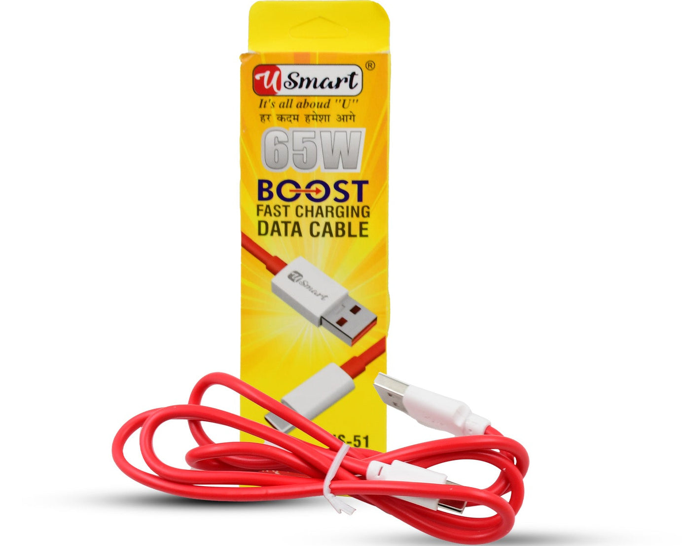 Type C data cable Fast Charging Data Cable (1000 MM / 65W / 1 Pc)