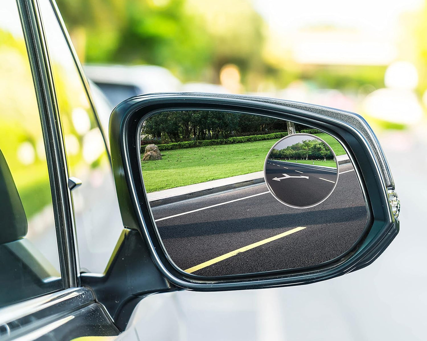 360DEGREE BLIND SPOT ROUND WIDE ANGLE ADJUSTABLE CONVEX REAR VIEW MIRROR - PACK OF 2