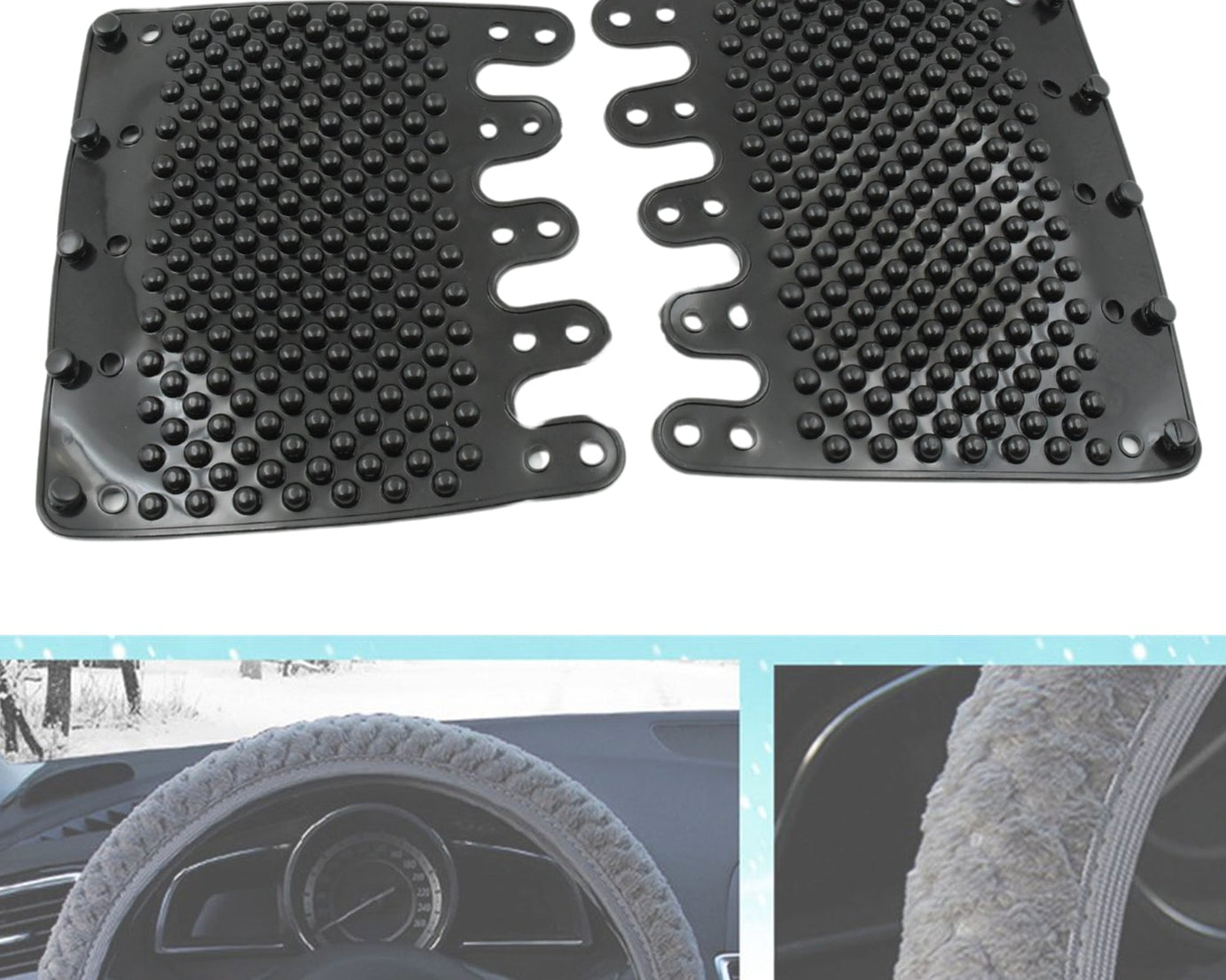 Silicon Car Massage Steering Cover High Quality Silicon Massger Pad Suitable For All Car (2 Pc Set)
