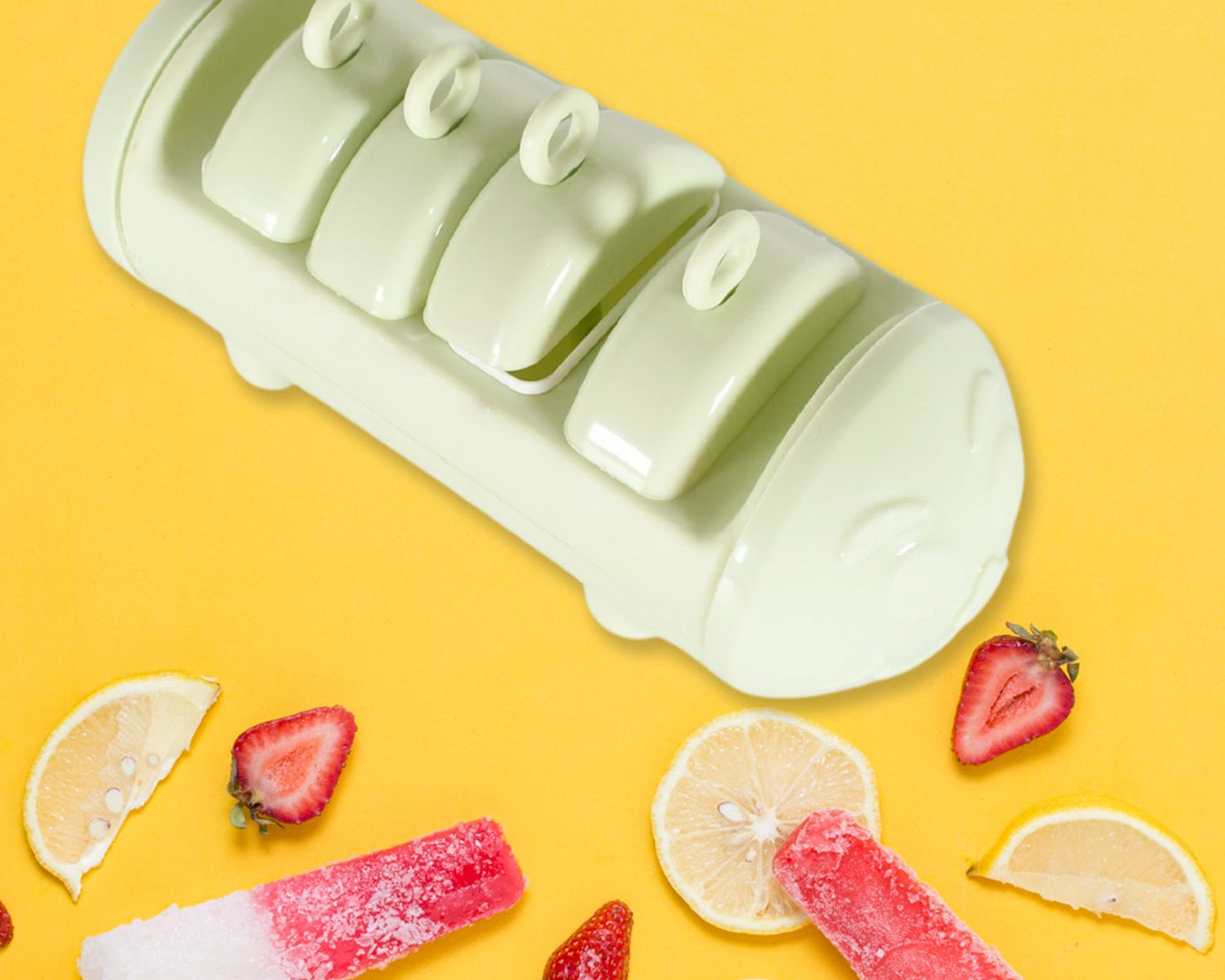 CARTOON SHAPE MOLD ICE CANDY, POPSICLE MOLD ICE, PLASTIC ICE CANDY MAKER KULFI MAKER MOLDS SET WITH 4 CUPS (1 PC / MULTICOLOR)