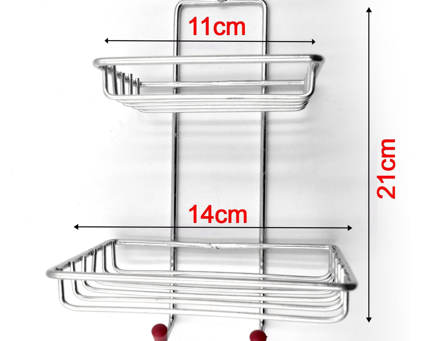 Bathroom storage rack with hooks for soaps