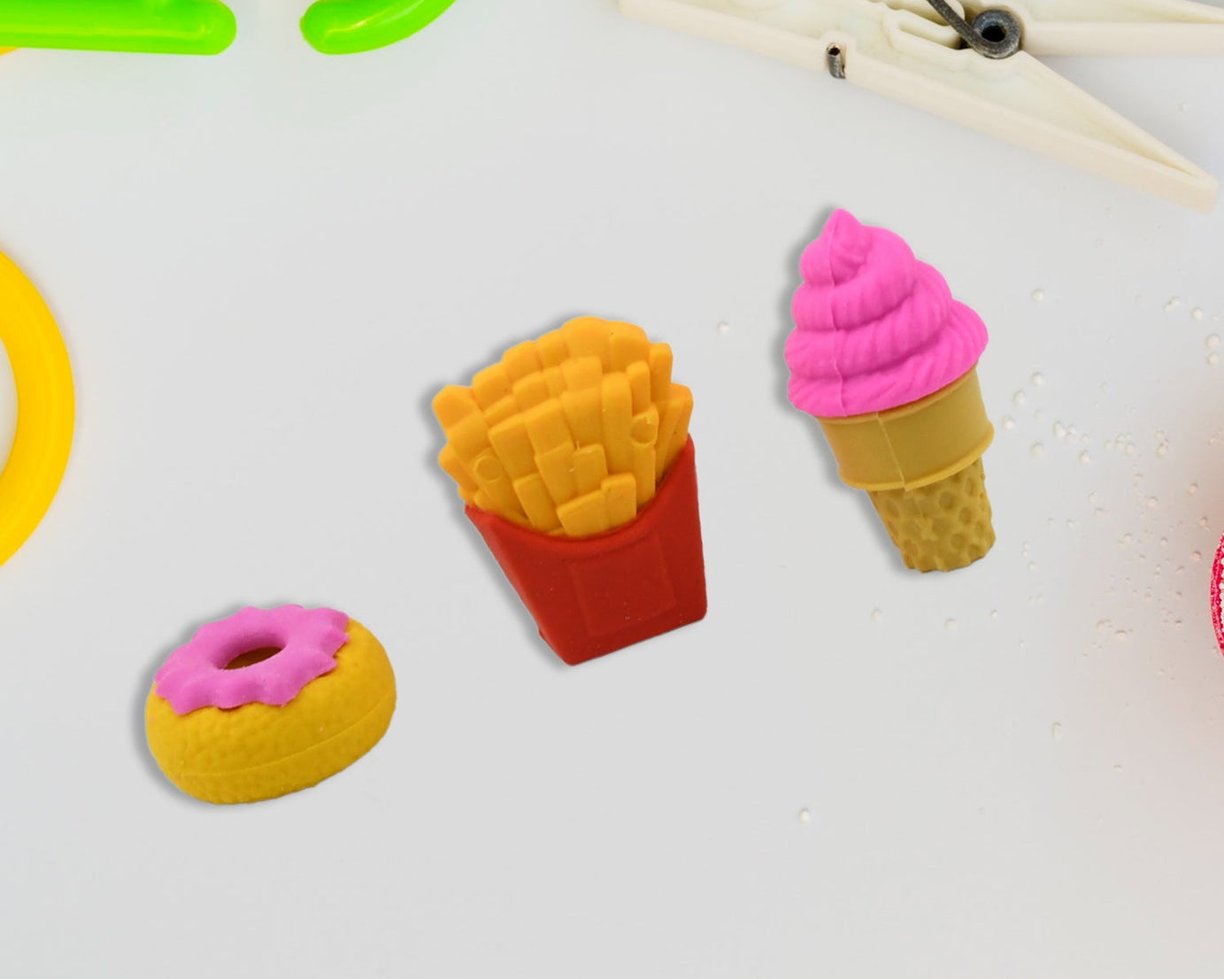 3D Food Fancy & Stylish Colorful Erasers, Mini Eraser Creative Cute Novelty Eraser for Children Different Designs Eraser Set for Return Gift, Birthday Party, School Prize (1 Set / Mix Design & Color)