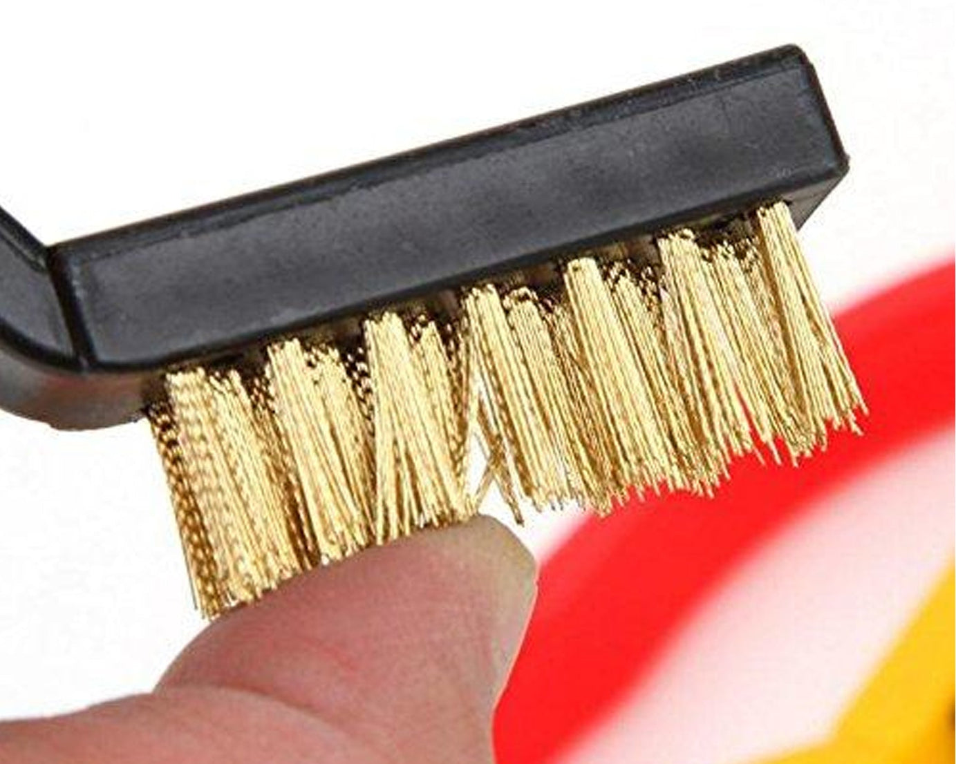 Three mini wire brushes with different bristles