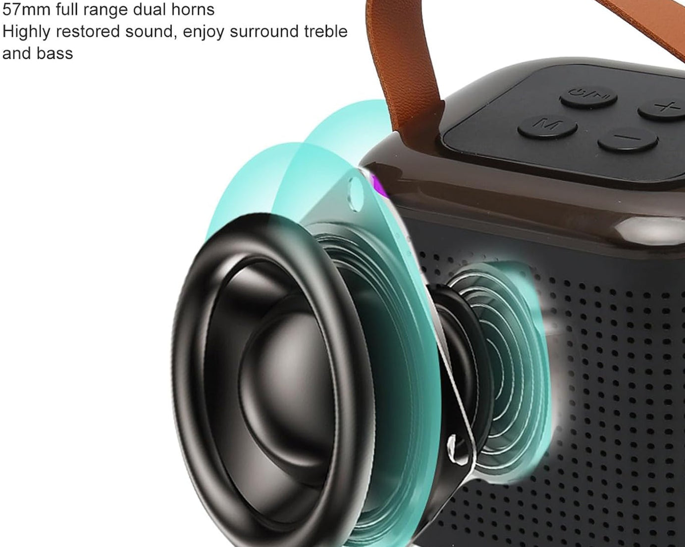 Wireless Speaker Microphone Set, RGB Light Support Memory Card PortableKaraoke Machine Perfect  for Travel TV