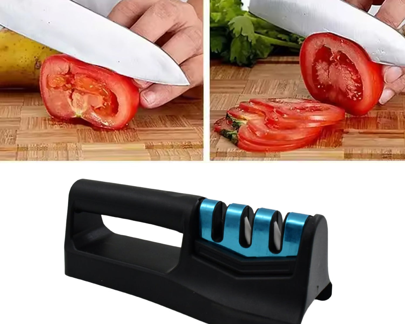 Knife Sharpener for Kitchen | Knife Sharpener with Vegetable Chopper and Fish Scale Remover | Handheld Knives & Pocket Knife Sharpener | Knife Sharpener for Chefs & Serrated Knife (9in1)