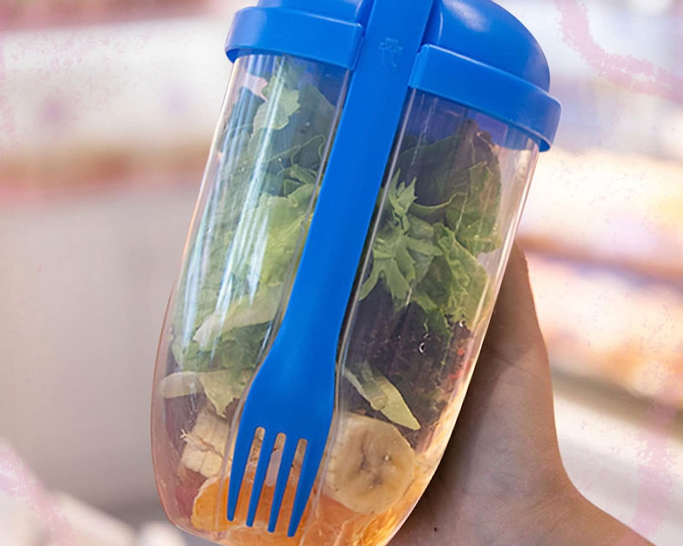 Fruit and Vegetable Salad Cups Easy Clean Salad Mixing Cup for Business People for Business Travel (1Pc)