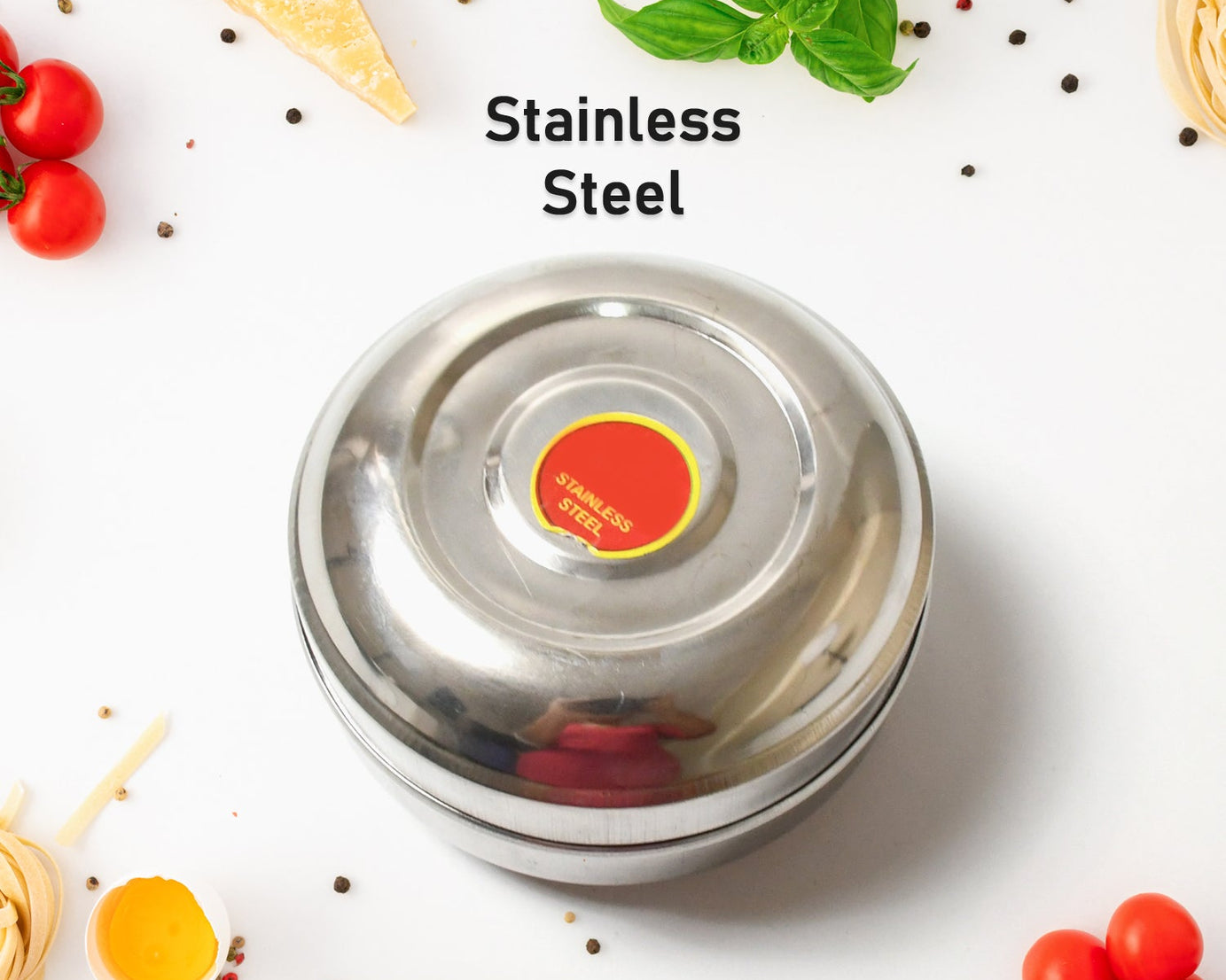 Multi-Purpose Stainless Steel Round Shape Tiffin Box - Small Gift For Baby Girl And Baby Boy For Office, School / Tuition / Picnic (big)