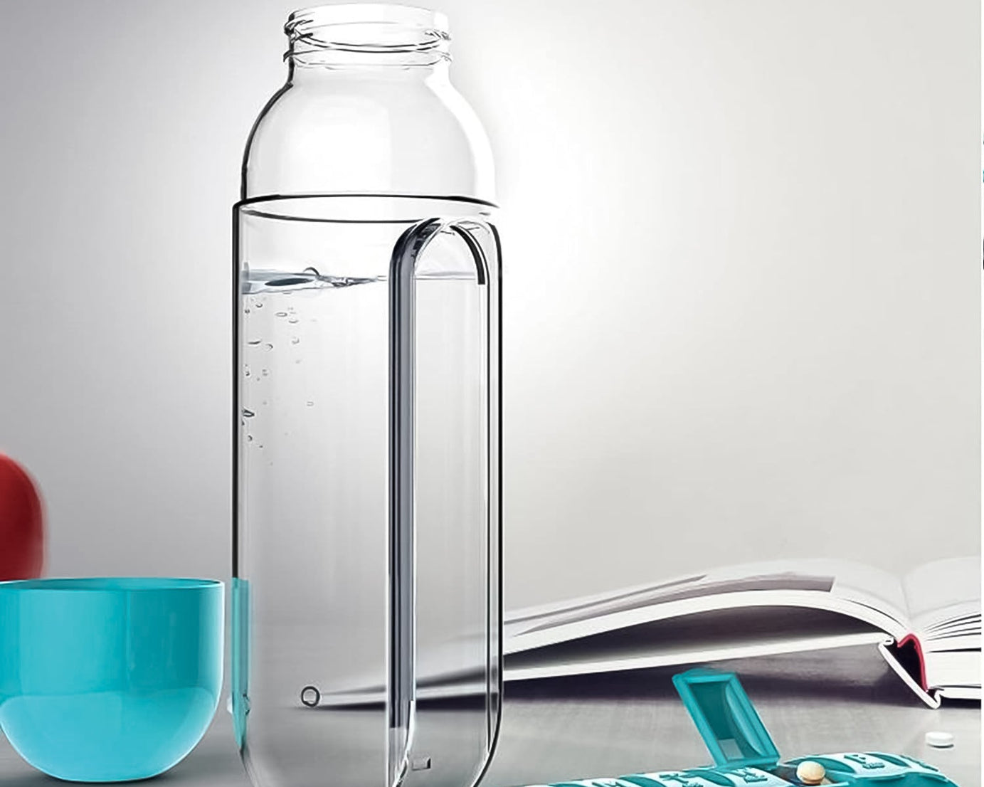 Pill & Vitamin Bottle, Water Bottle Multi Functional Use for Traveling & Outdoor Use Water Bottle, Travelling kit, Summer Special Bottle (600 Ml /  Mix Color )