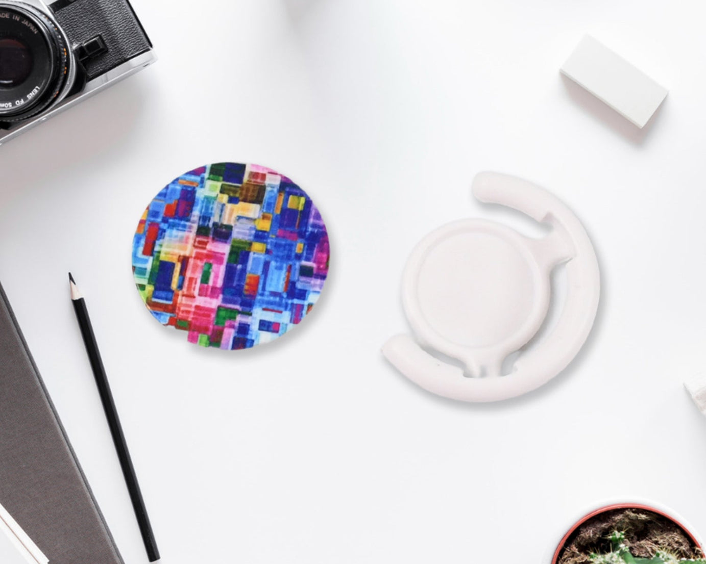 Fashion design pop up mobile phone grip holder smart phone bracket, Phone Stand & Grip with popclip car mount flowers pasley