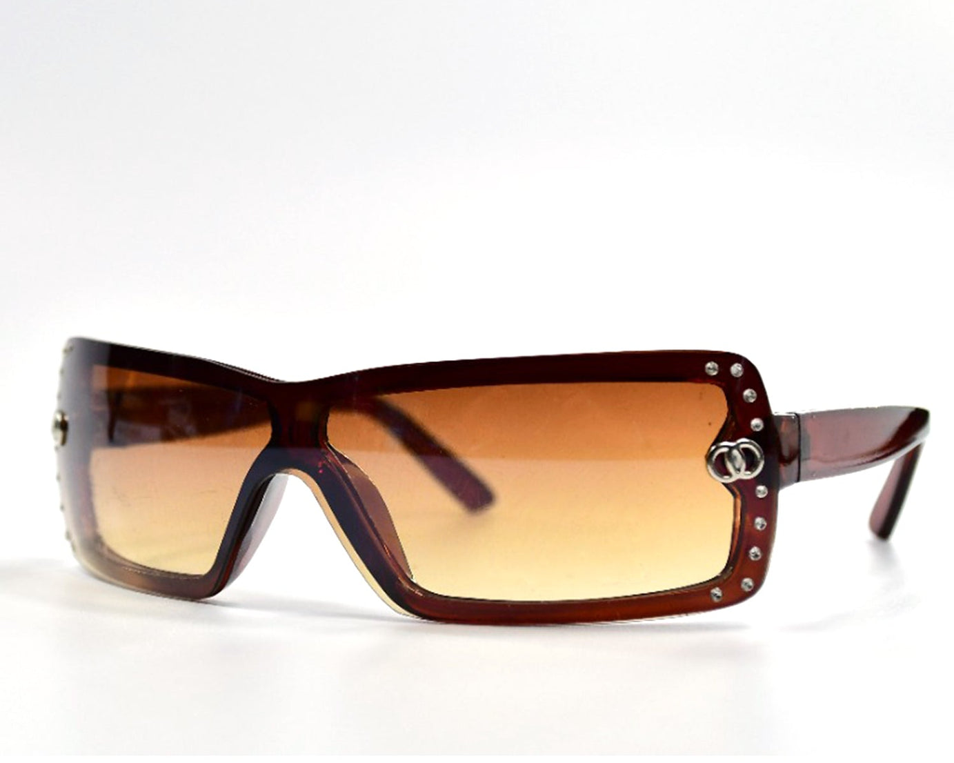 Close-up of vintage sunglasses with metal frame