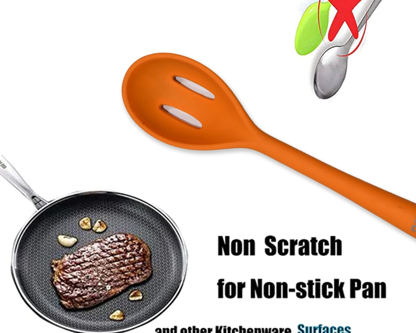 Premium silicone spoon, close-up
