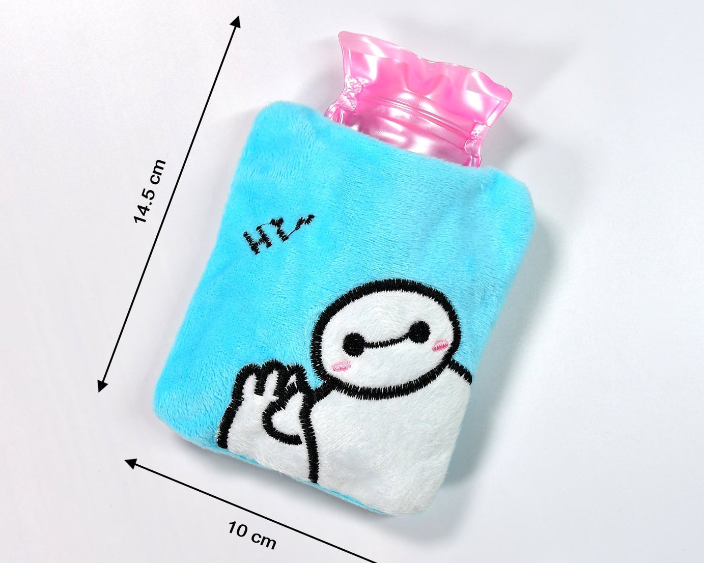 Blue Baymax Small Hot Water Bag with Cover for Pain Relief