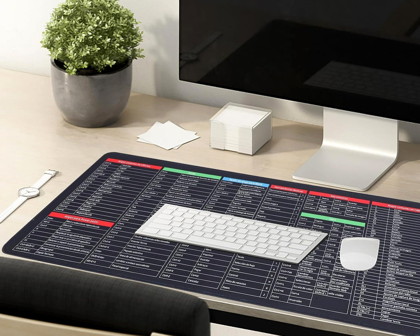 Shortcut Keyboard Mat Mouse Pad Mat Mouse Pads for Desk Quick Key Super Large Anti-slip Keyboard Pad Desk Accessories Desktop Mouse Pad Office Oversized Big Mouse Pad Rubber (80—30 Cm)