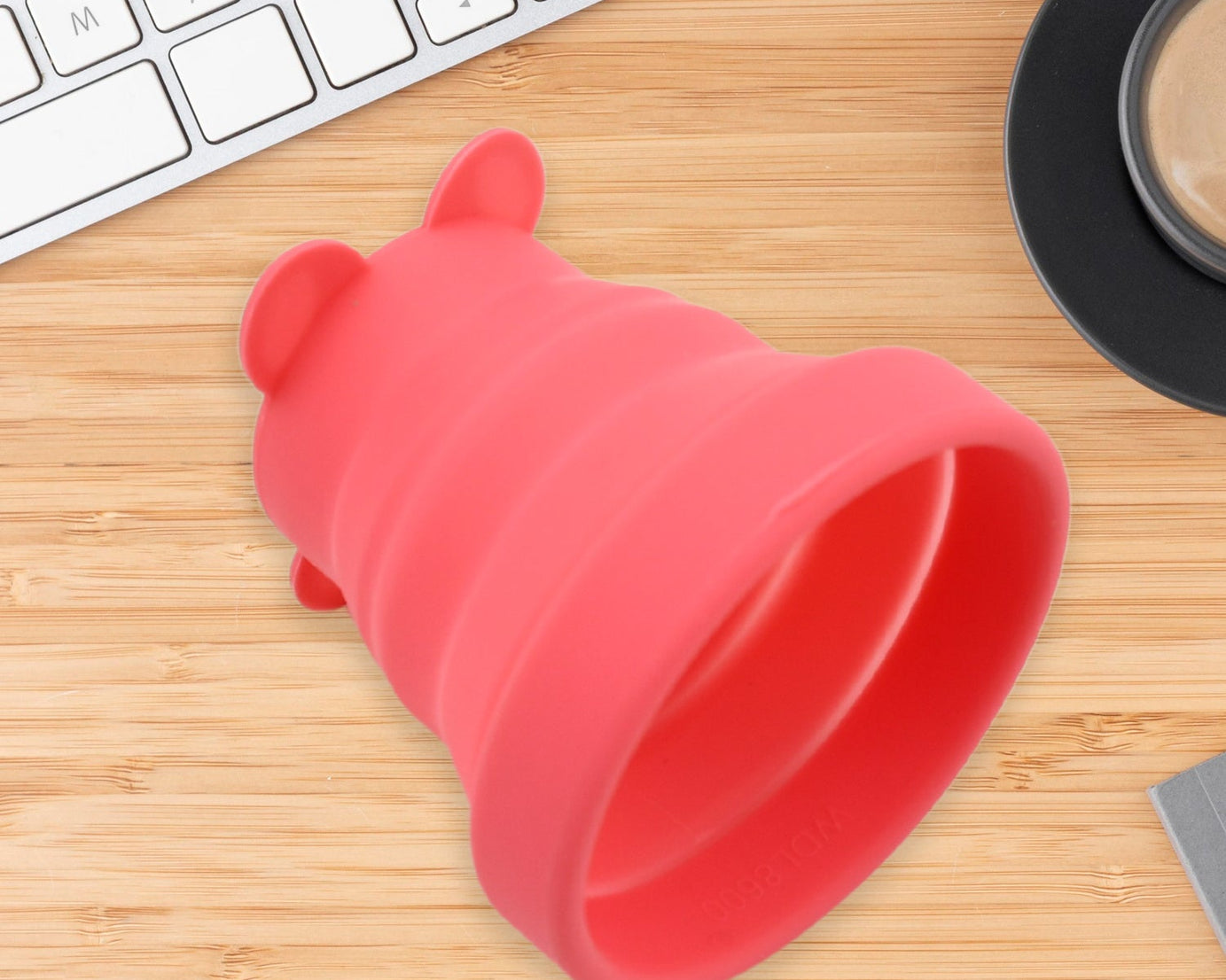 8736 Reusable Folding Silicone Tumbler / Glass / Cup, Folding Cups with Reusable Lid, Silicone Folding Cup with Clip Hook Folding Travel Cup Bag for Travel, Camping, Sports (1 Pc)